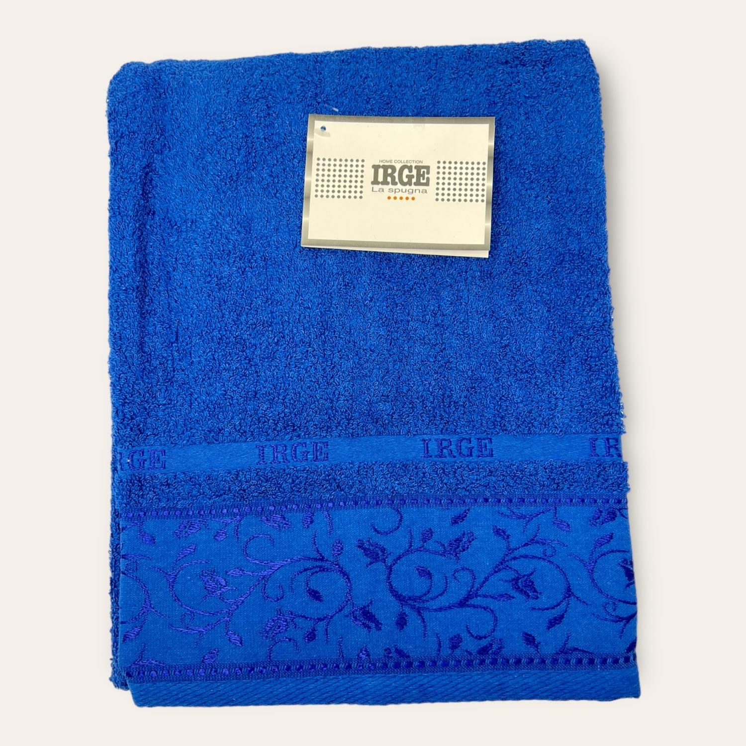 Irge Telo Bagno Spugna 100% Cotone Mis.100x150 Con Balza In Tinta Ricamata Art. Eleonora
