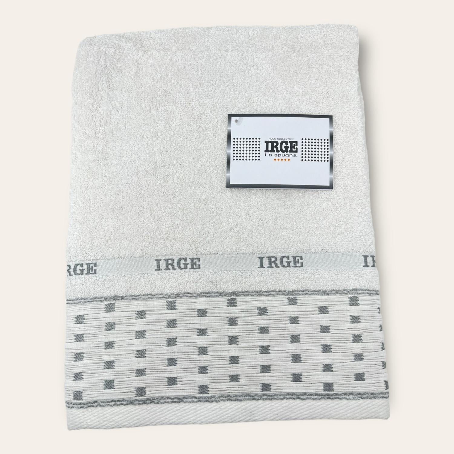 Irge Telo Bagno Spugna 100% Cotone Mis.100x150 Con Balza In Tinta Ricamata Art. Giulia