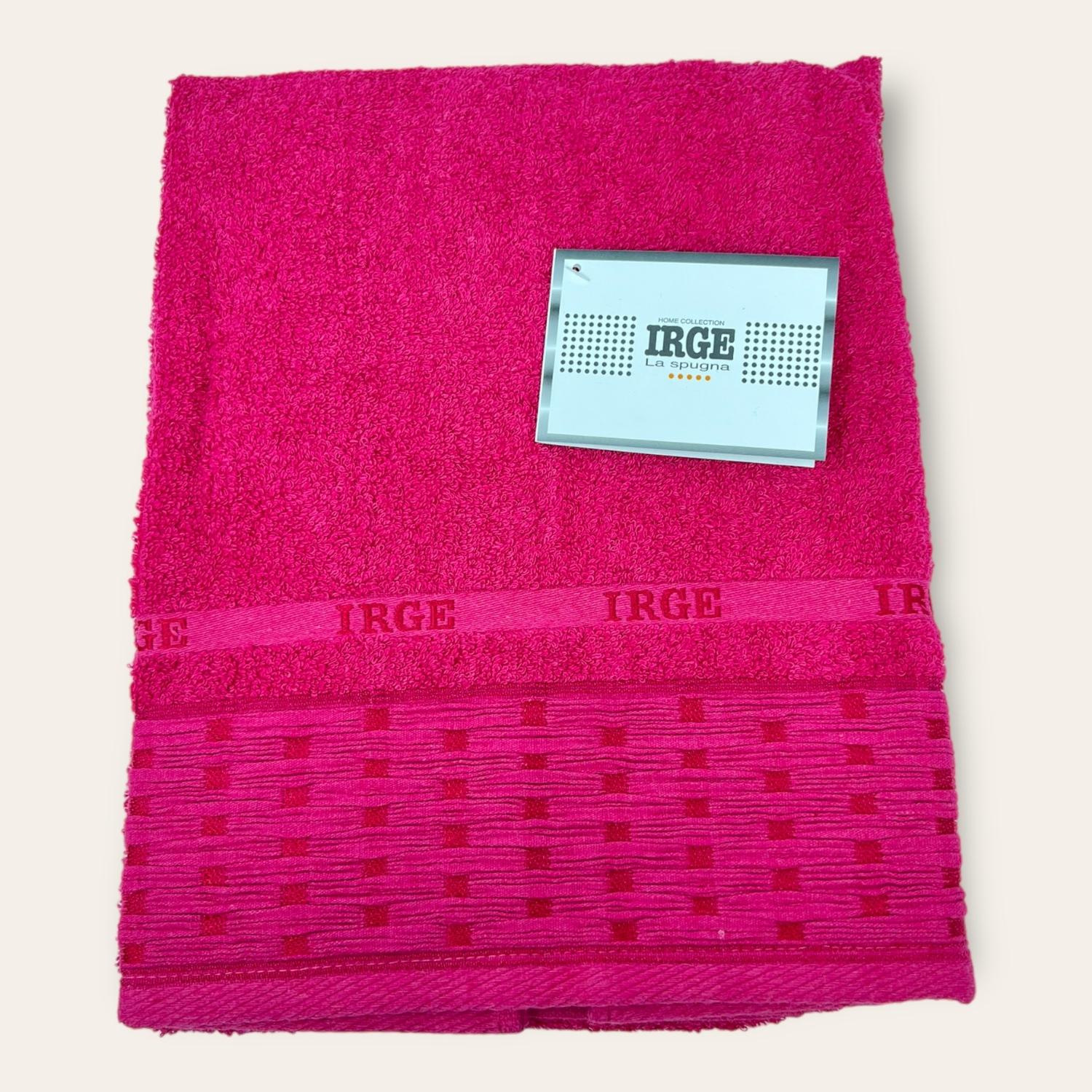 Irge Telo Bagno Spugna 100% Cotone Mis.100x150 Con Balza In Tinta Ricamata Art. Giulia