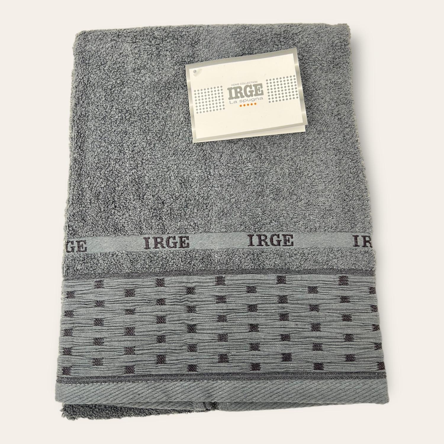 Irge Telo Bagno Spugna 100% Cotone Mis.100x150 Con Balza In Tinta Ricamata Art. Giulia