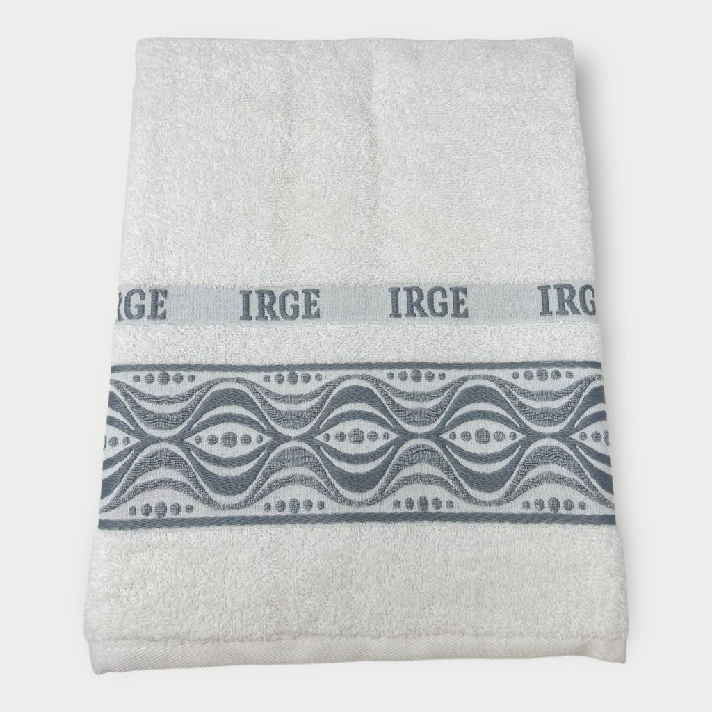 Irge Ospite E Asciugamano Spugna 100% Cotone Con Balza In Tinta Ricamata Art. Adele