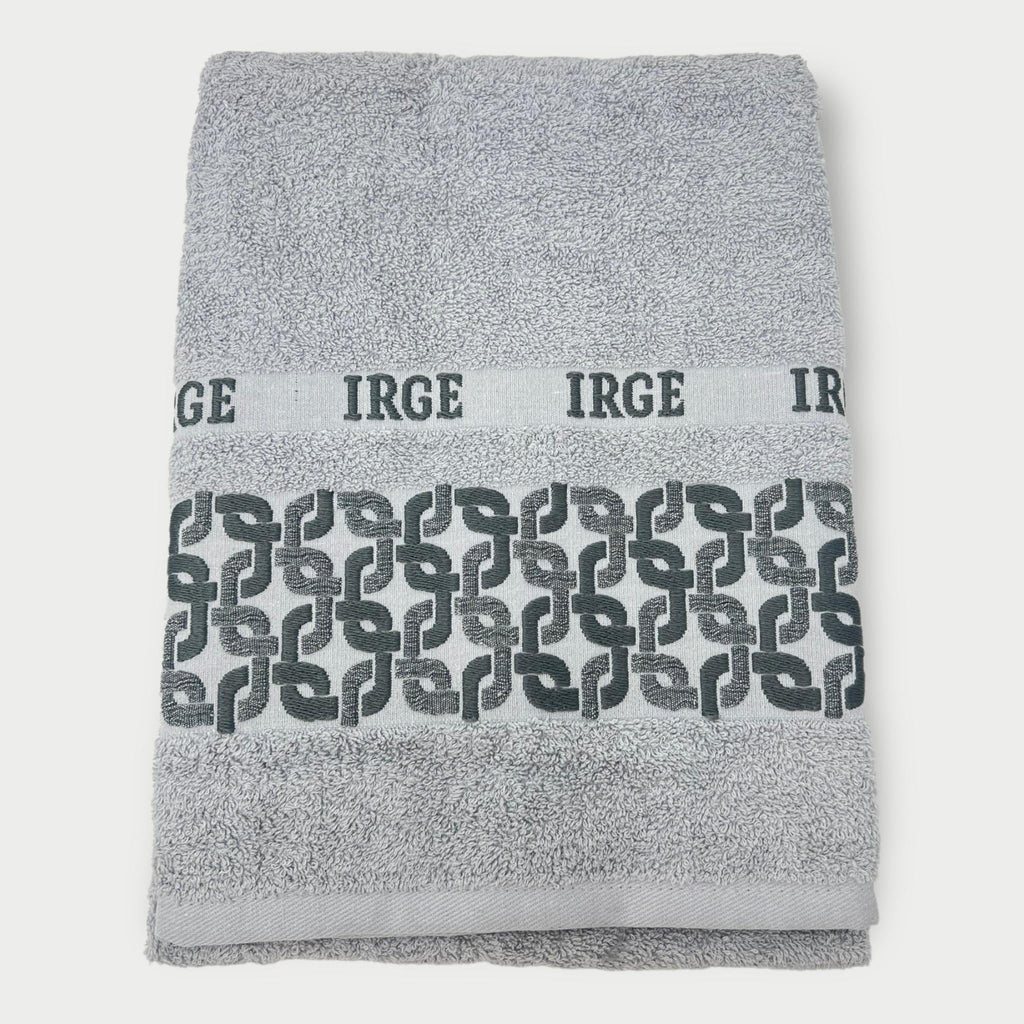 Irge Telo Bagno Spugna 100% Cotone Mis.100x150 Con Balza In Tinta Ricamata Art. Adele
