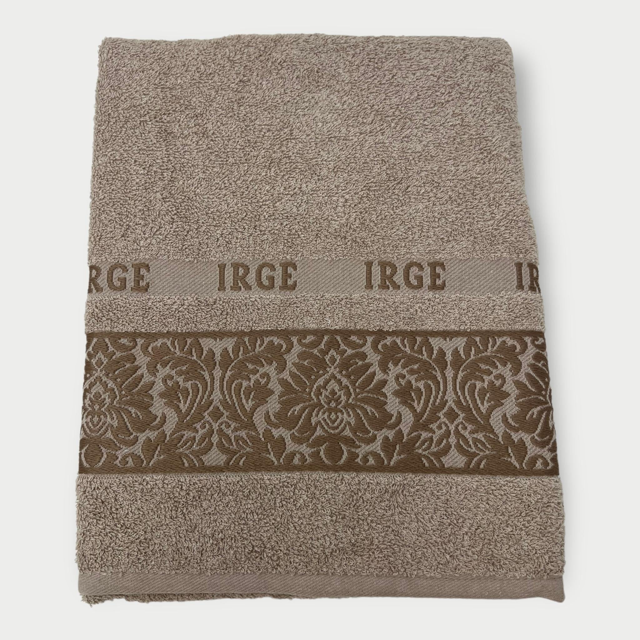 Irge Telo Bagno Spugna 100% Cotone Mis.100x150 Con Balza In Tinta Ricamata Art. Iole