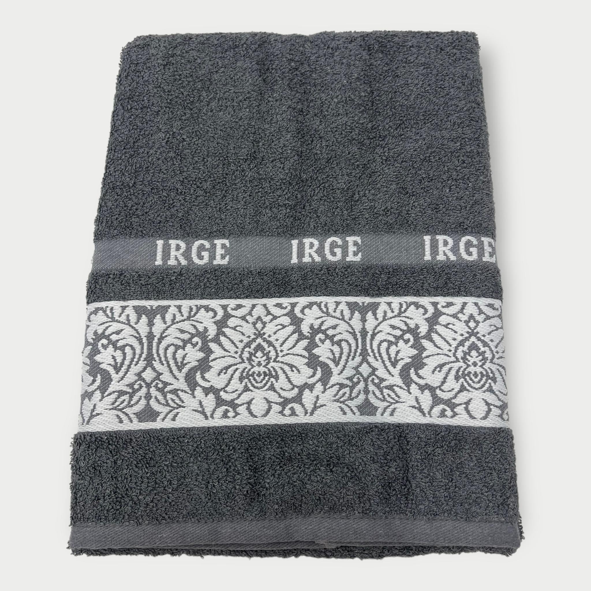 Irge Telo Bagno Spugna 100% Cotone Mis.100x150 Con Balza In Tinta Ricamata Art. Iole