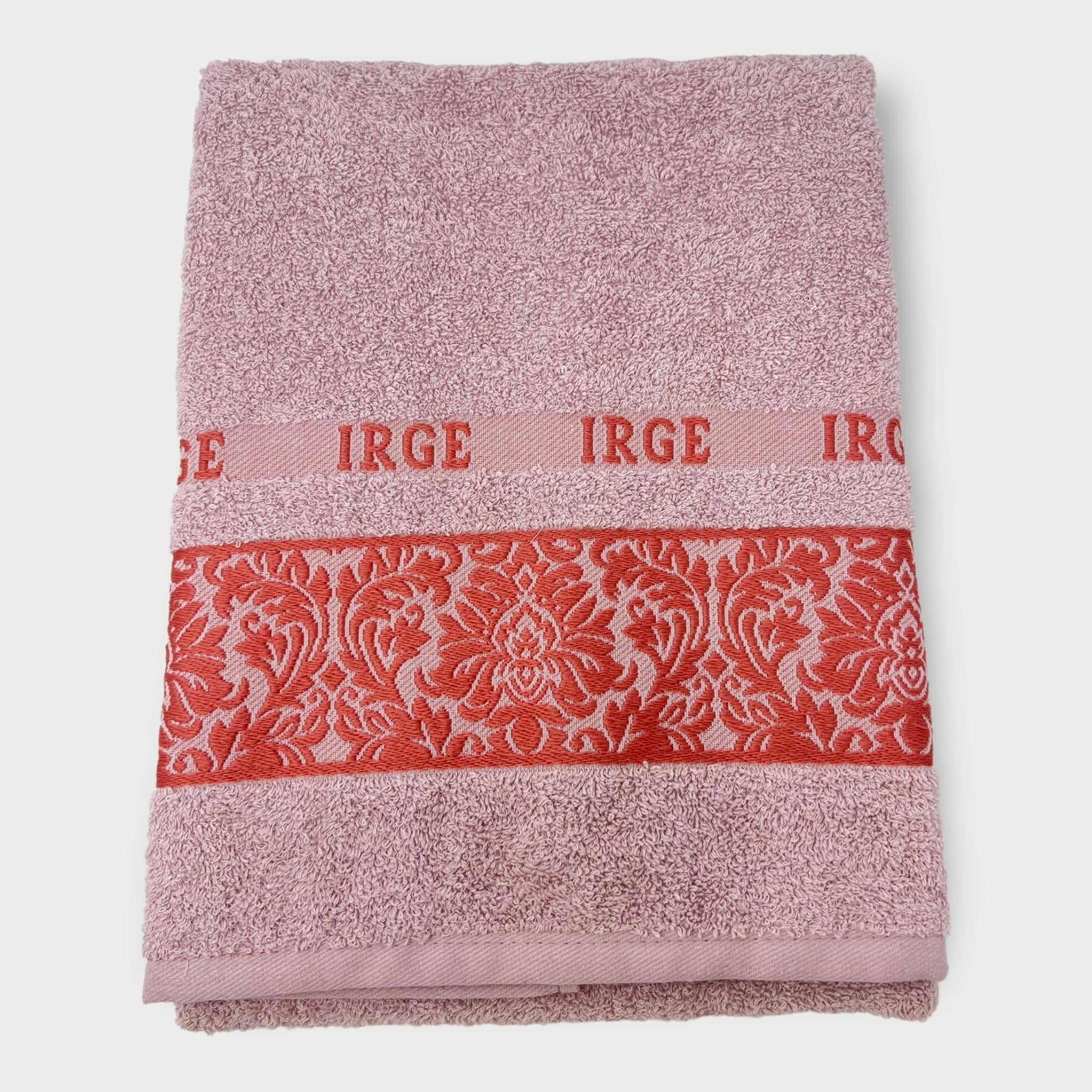 Irge Telo Bagno Spugna 100% Cotone Mis.100x150 Con Balza In Tinta Ricamata Art. Iole