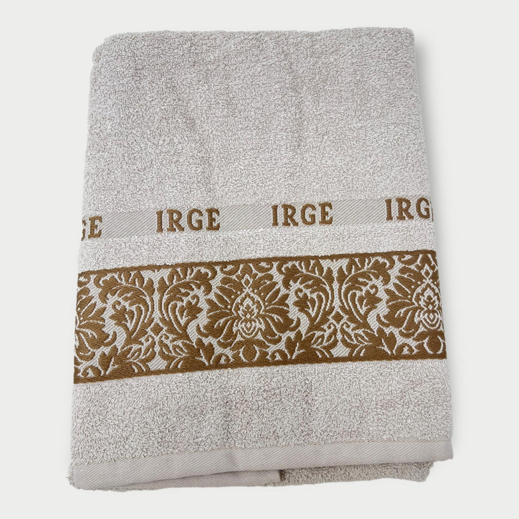 Irge Telo Bagno Spugna 100% Cotone Mis.100x150 Con Balza In Tinta Ricamata Art. Iole