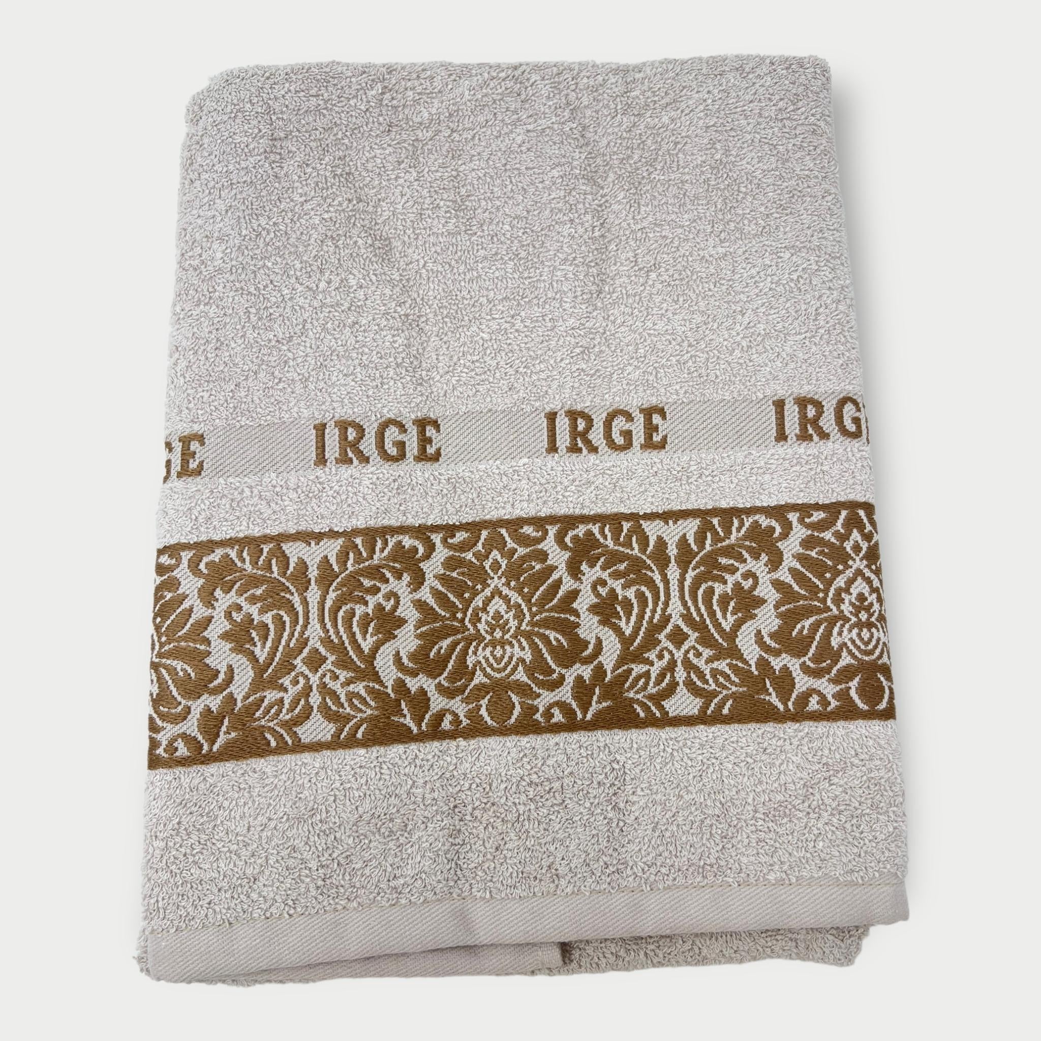 Irge Telo Bagno Spugna 100% Cotone Mis.100x150 Con Balza In Tinta Ricamata Art. Iole