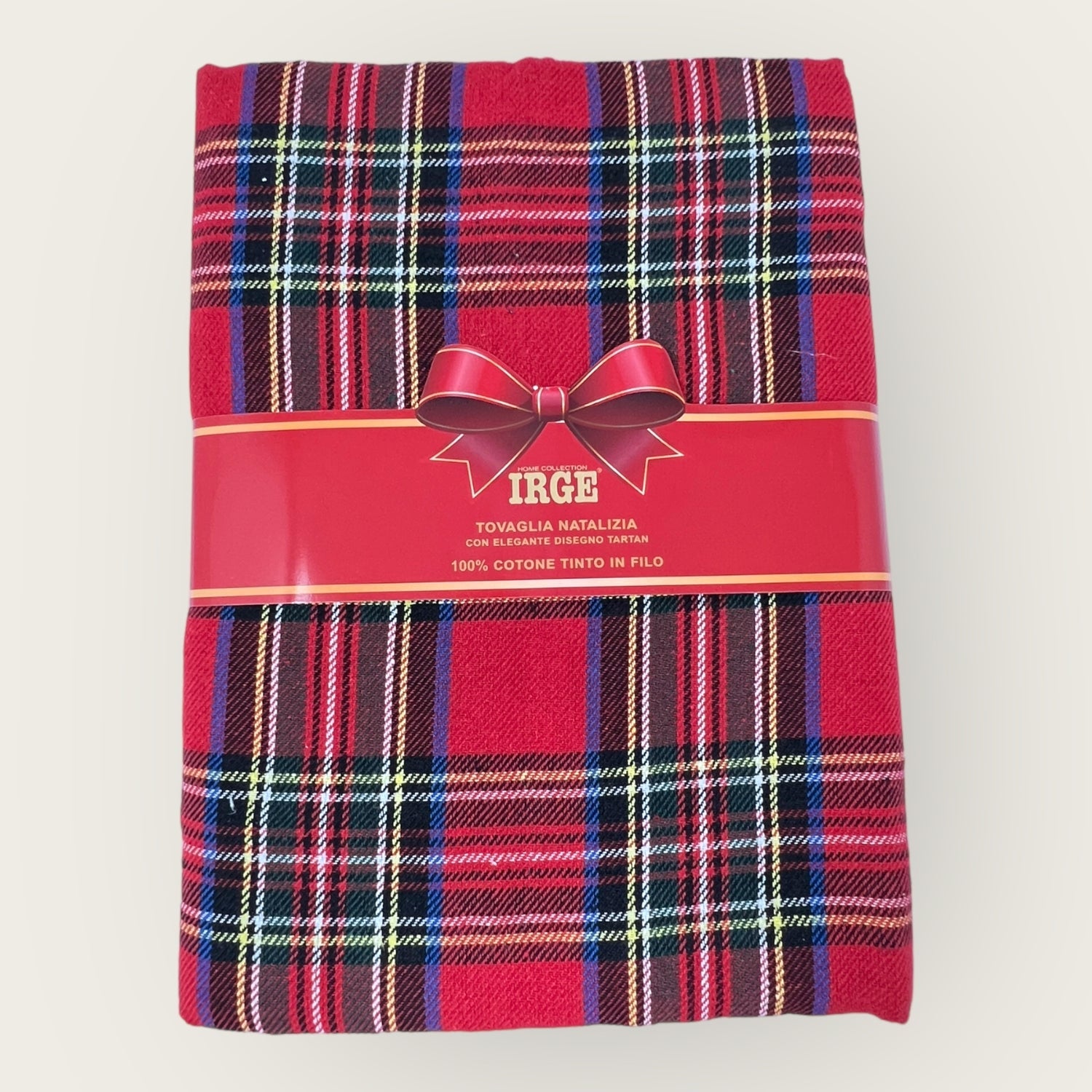Irge Natale Tovaglia Tavola Natalizia Disegno Tartan -x6 140x180-  -x12 140x240- Art. Tartan