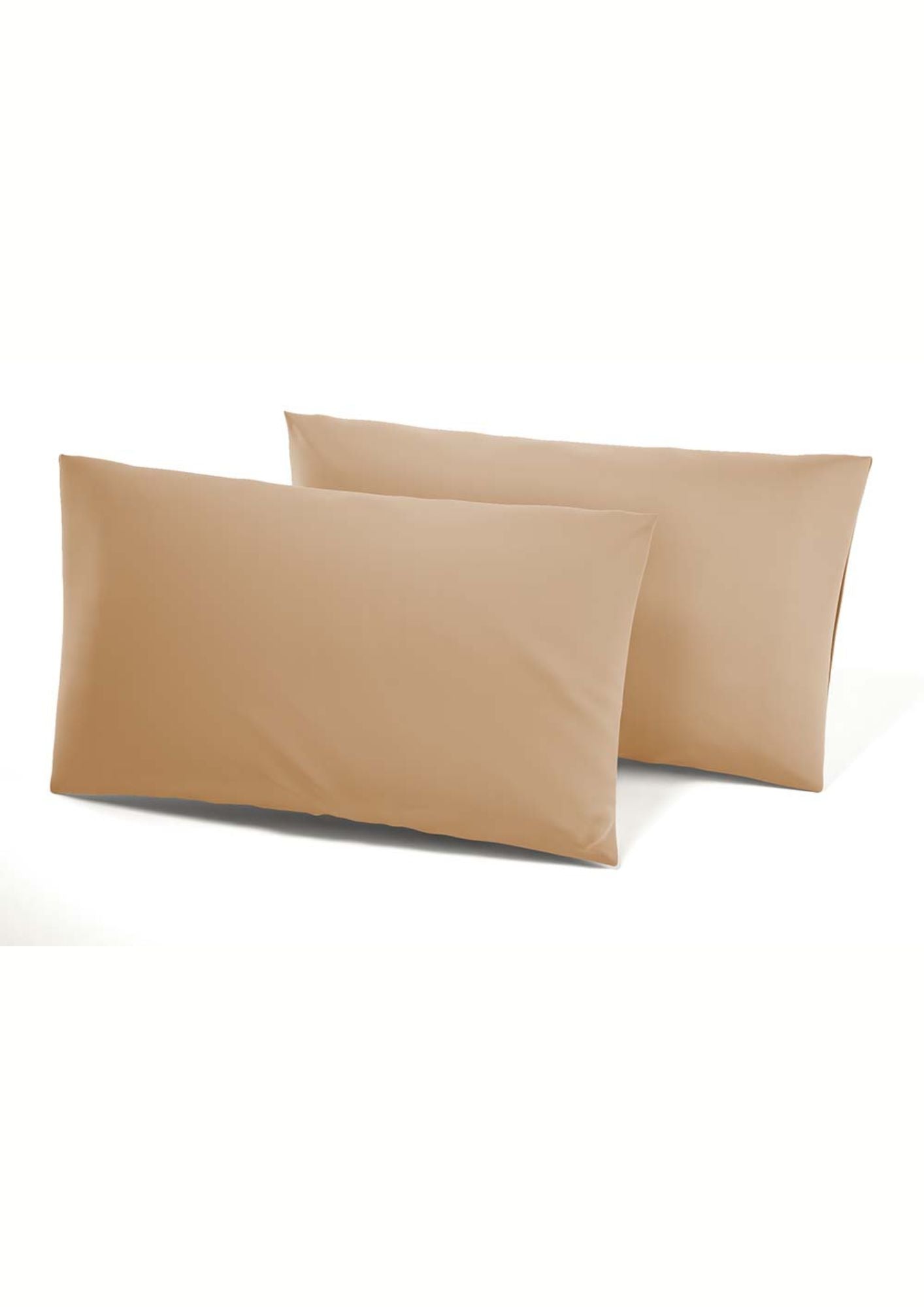 Irge Coppia Federa Cuscino A Sacco Con Profilo Puro Cotone In Tinta Unita Cm 52x80 10 Colori