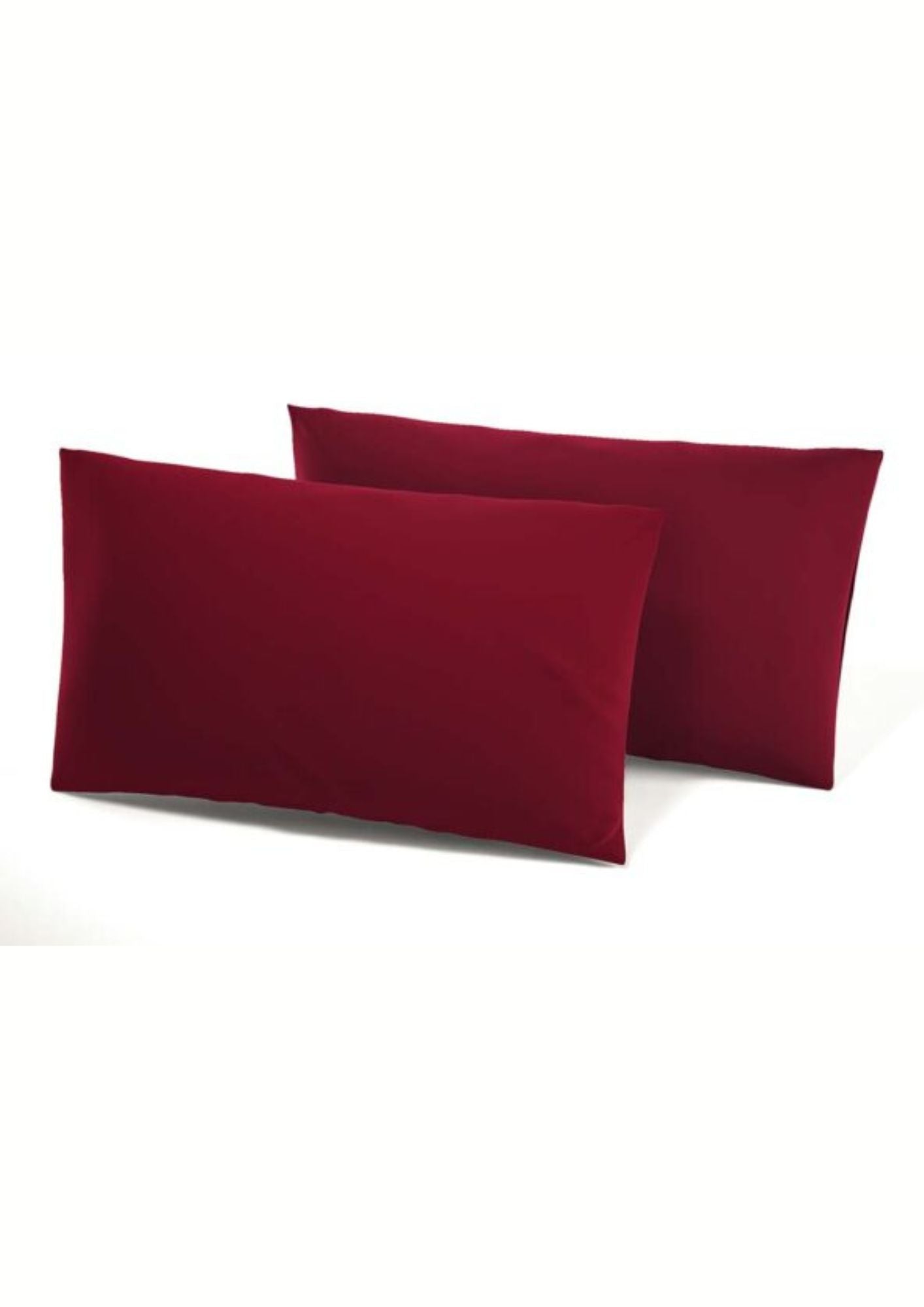 Irge Coppia Federa Cuscino A Sacco Con Profilo Puro Cotone In Tinta Unita Cm 52x80 10 Colori