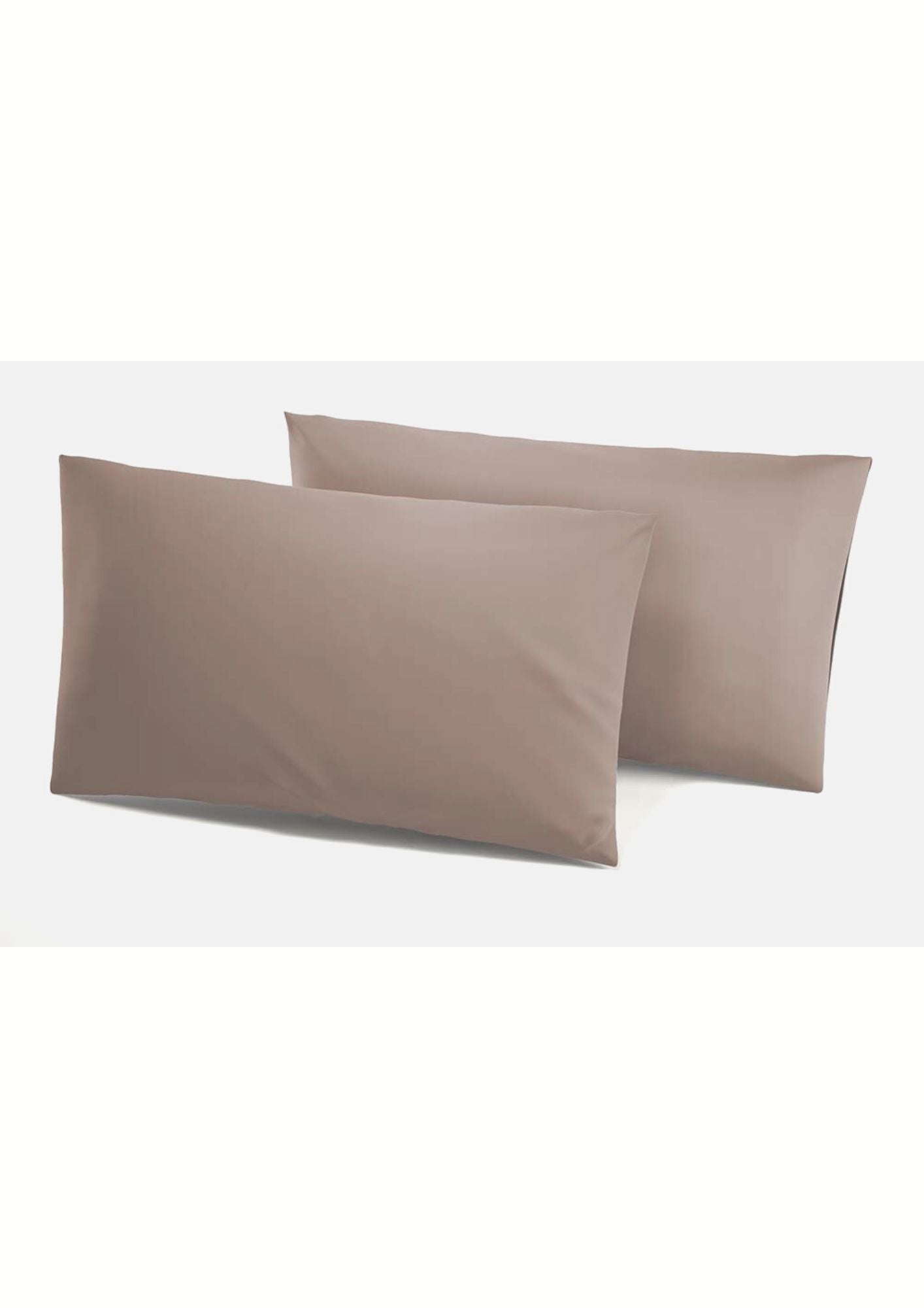 Irge Coppia Federa Cuscino A Sacco Con Profilo Puro Cotone In Tinta Unita Cm 52x80 10 Colori