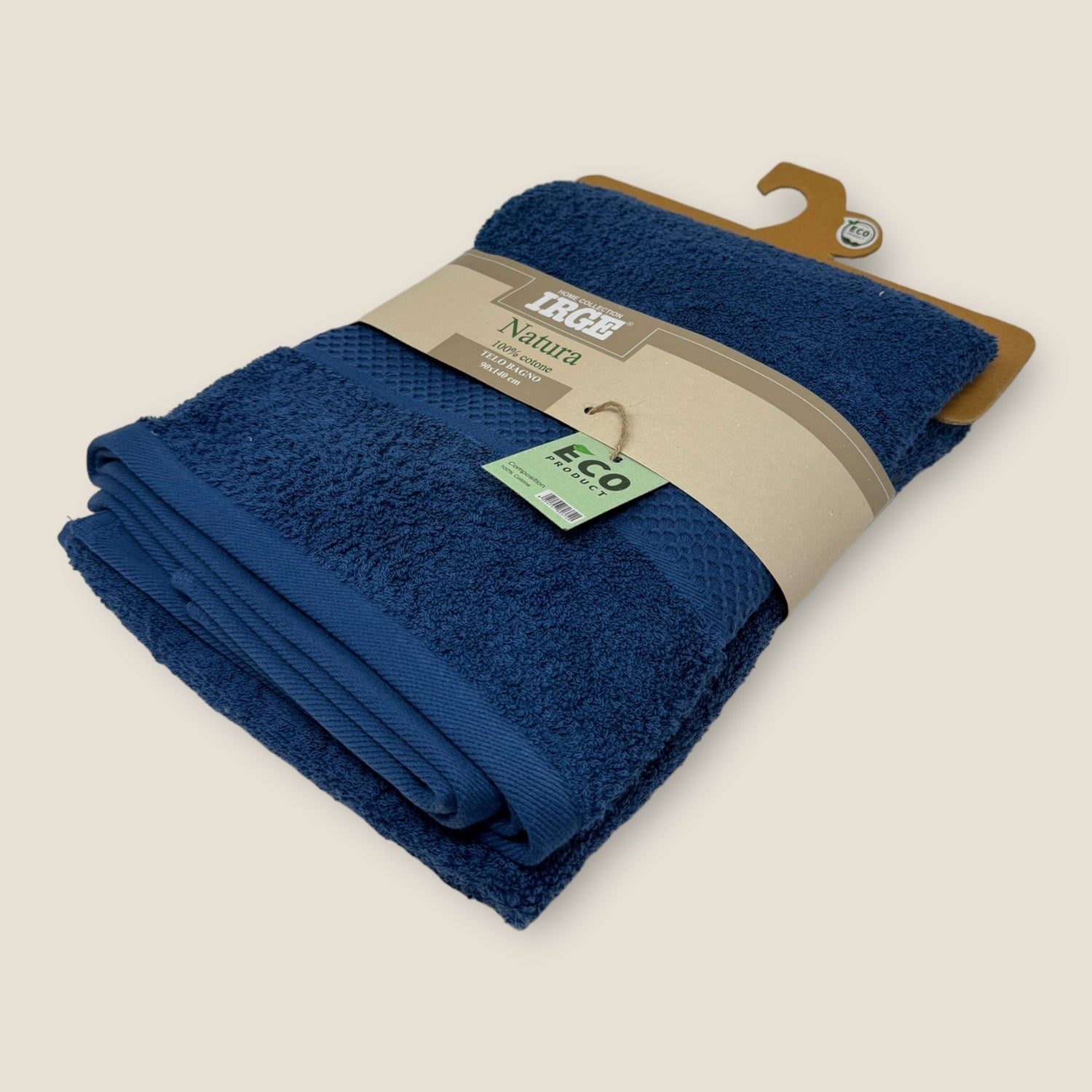 Irge Natura Telo Bagno 90x140 In Spugna 100% Cotone Con Balza In Tinta  Telo Natura Eco