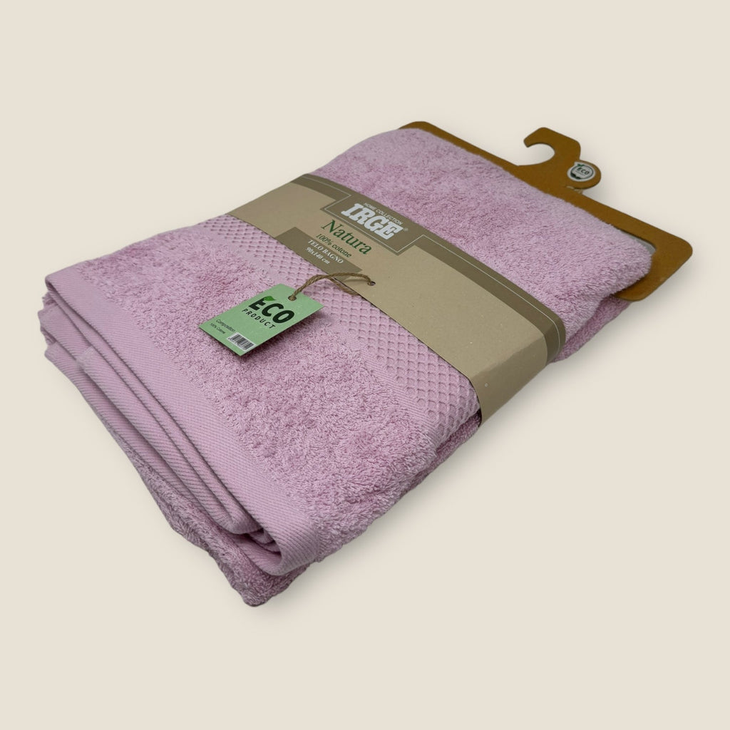 Irge Natura Telo Bagno 90x140 In Spugna 100% Cotone Con Balza In Tinta  Telo Natura Eco