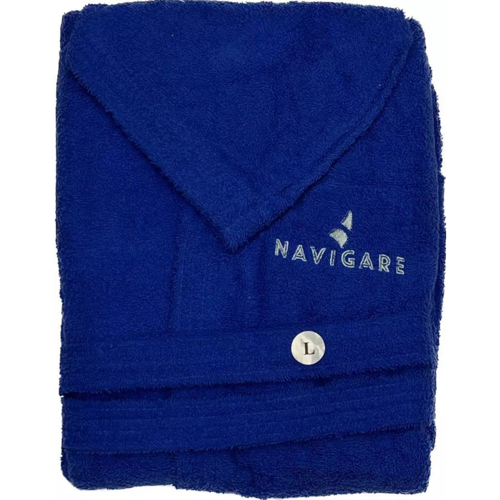 Navigare - Accappatoio Uomo Donna Calibrato In Spugna Di Puro Cotone Con Cappuccio Art. Capri