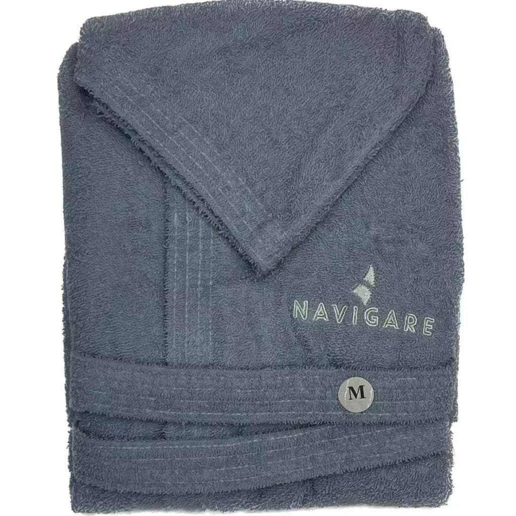 Navigare - Accappatoio Uomo Donna Calibrato In Spugna Di Puro Cotone Con Cappuccio Art. Capri