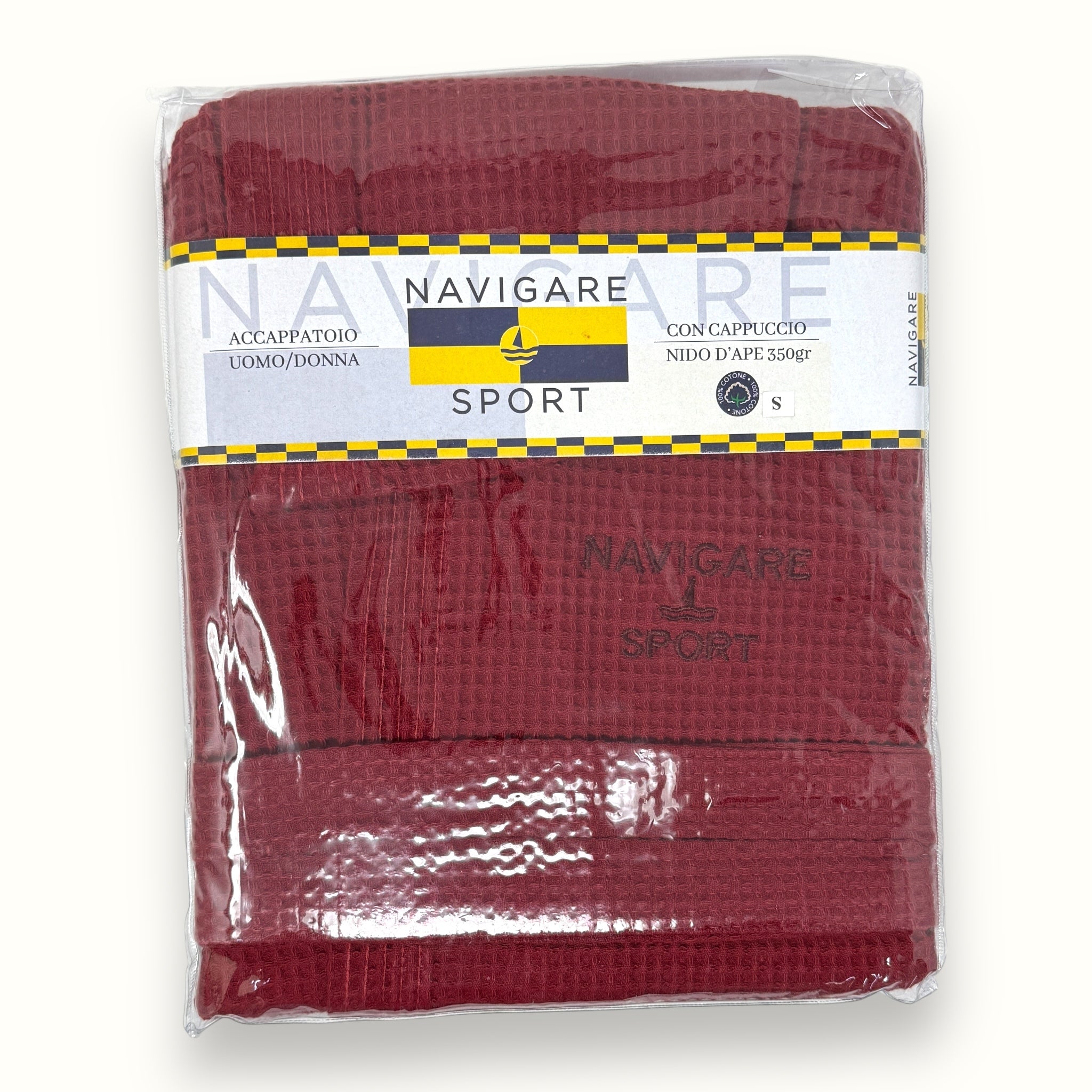 Navigare - Accappatoio Unisex Nido D'ape Con Cappuccio In Puro Cotone  Art. Nido11