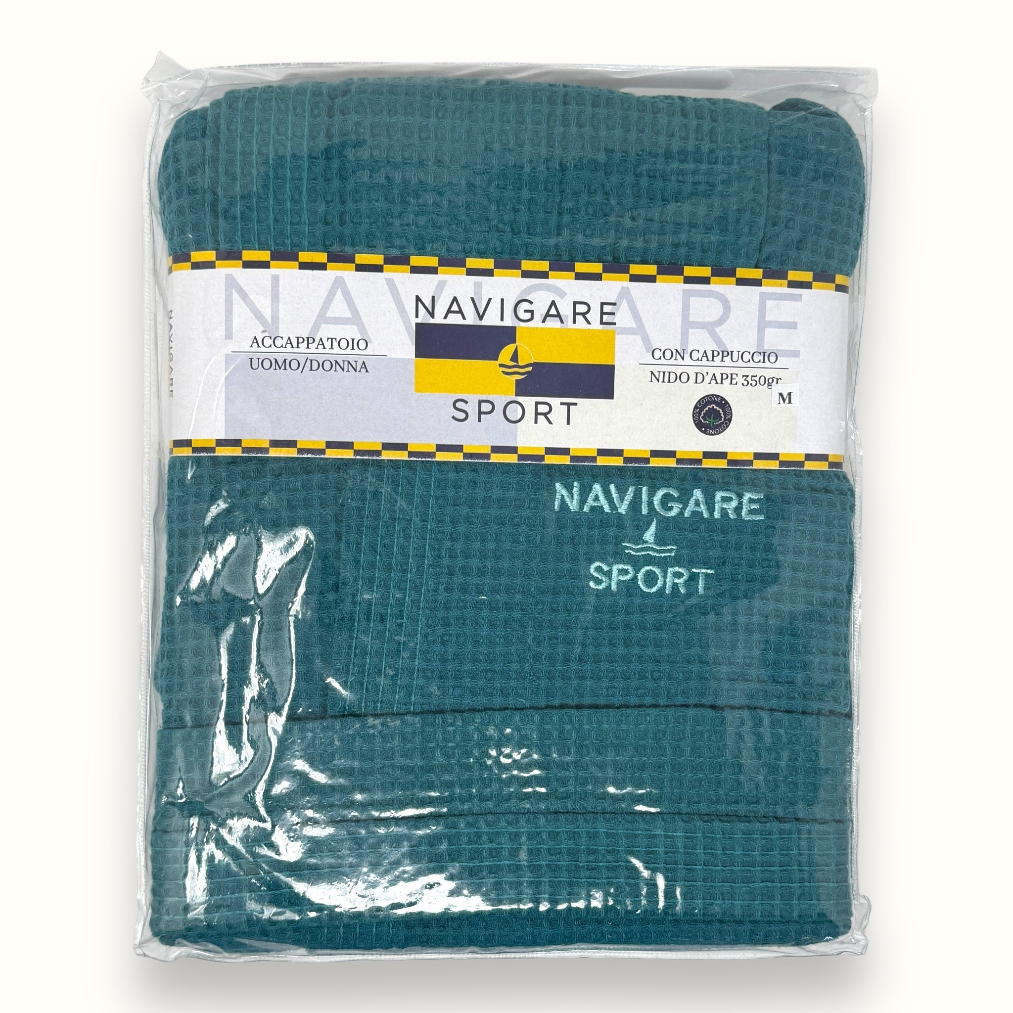 Navigare - Accappatoio Unisex Nido D'ape Con Cappuccio In Puro Cotone  Art. Nido11