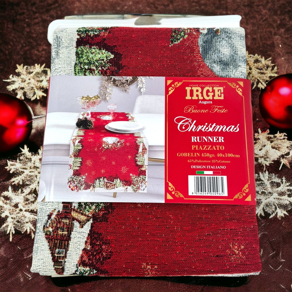 Irge Natale  -runner 40x100 Disegmo Piazzato In Gobelin Di Cotone 4 Fantasie  Art. Irn43