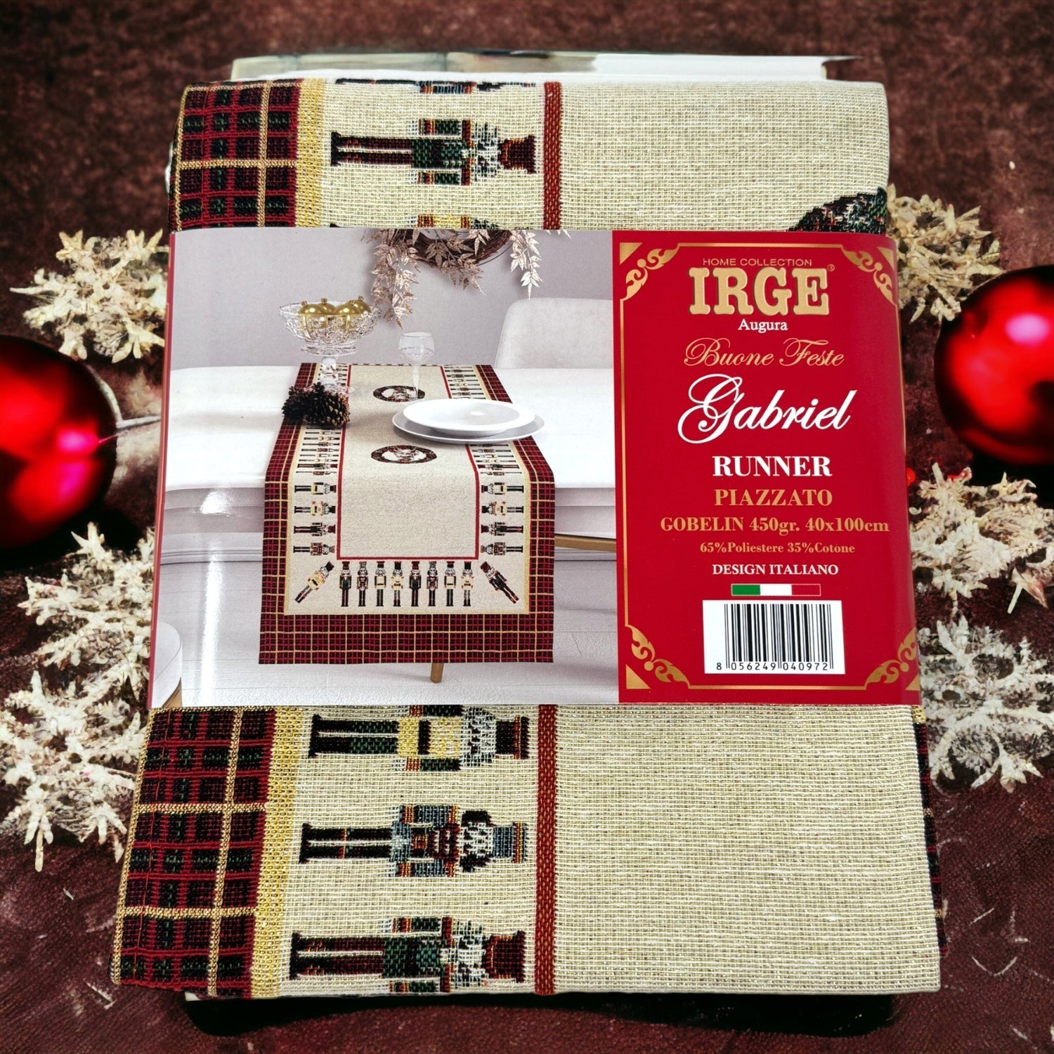 Irge Natale  -runner 40x100 Disegmo Piazzato In Gobelin Di Cotone 4 Fantasie  Art. Irn43