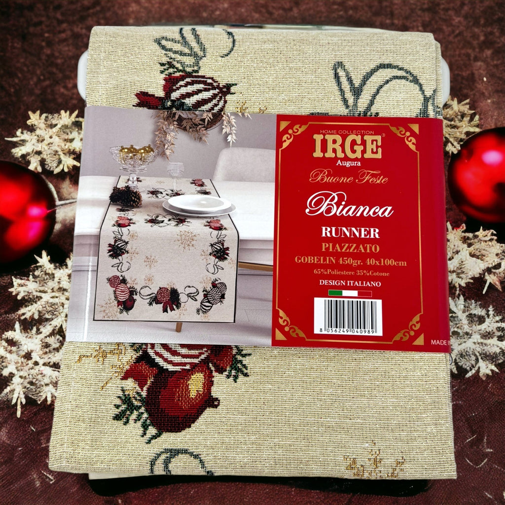 Irge Natale  -runner 40x100 Disegmo Piazzato In Gobelin Di Cotone 4 Fantasie  Art. Irn43