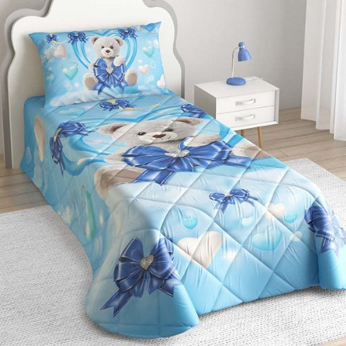 Irge Teddy Trapuntino Stampato 1 Posto Esterno Puro Cotone Mis.175x260  Art. Teddy