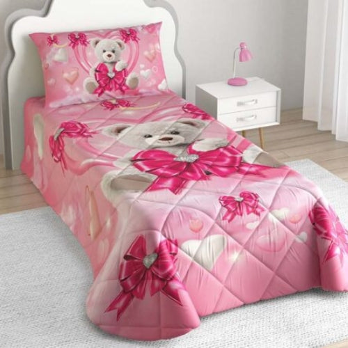 Irge Teddy Trapuntino Stampato 1 Posto Esterno Puro Cotone Mis.175x260  Art. Teddy