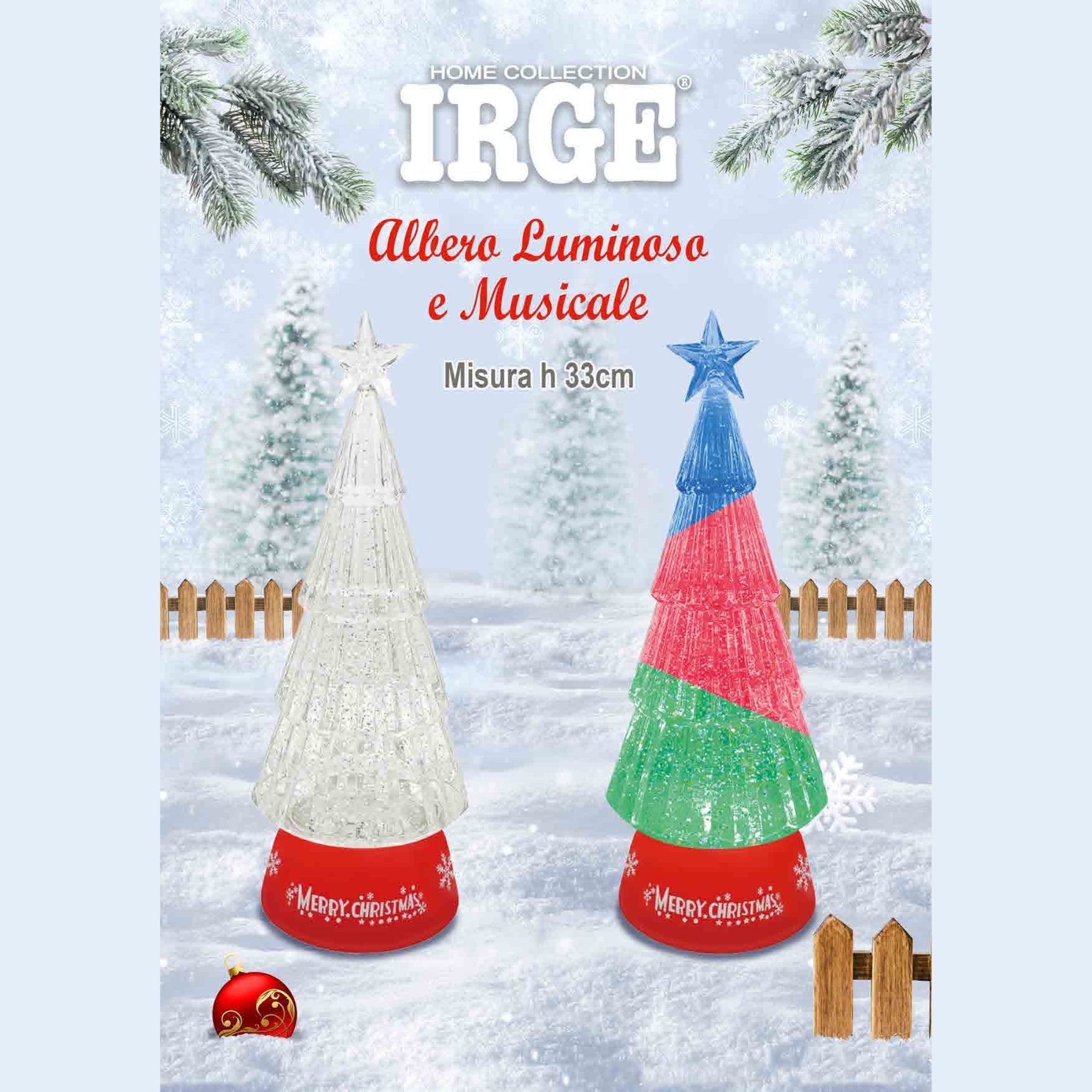 Irge Natale - Albero Luminoso Musicale Con Giochi Di Luci A Led  Art. Irn101 Albero Luminoso