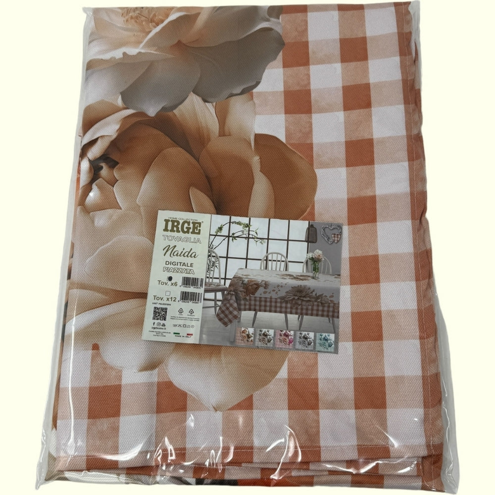 Irge Home - Tovaglia X12 Fantasia Naida (abbinata A Cuscini Per Le Sedie Centrotavola E Runner) Art. Naida X12