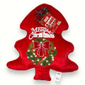 Irge - Cuscino A Forma Di Albero Di Natale Con Ricamo Merry Christmas  Art. X402