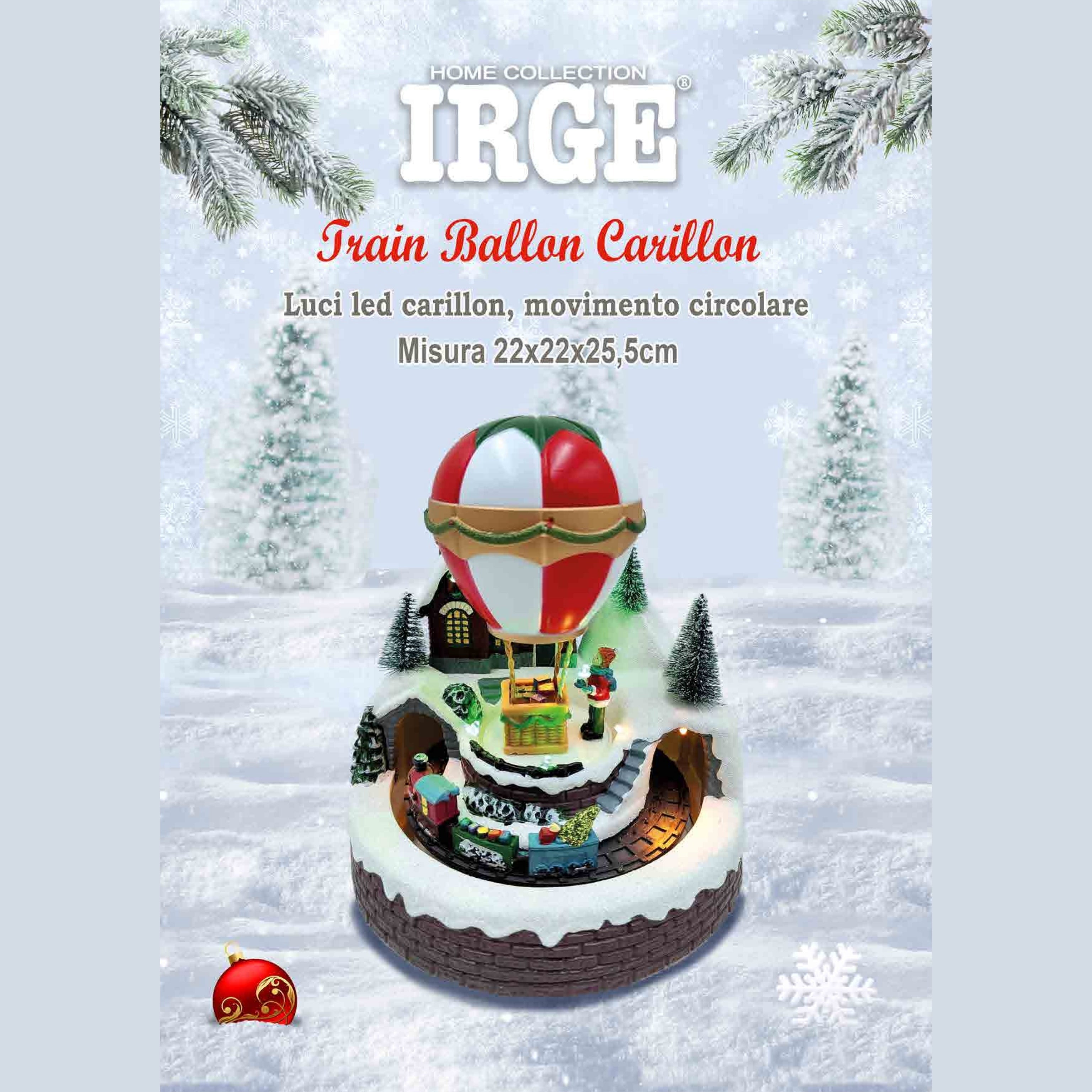 Irge - Carillon Treno - Balloon Natalizio Con Luci Led E Movimento Circolare  Art. Irn147