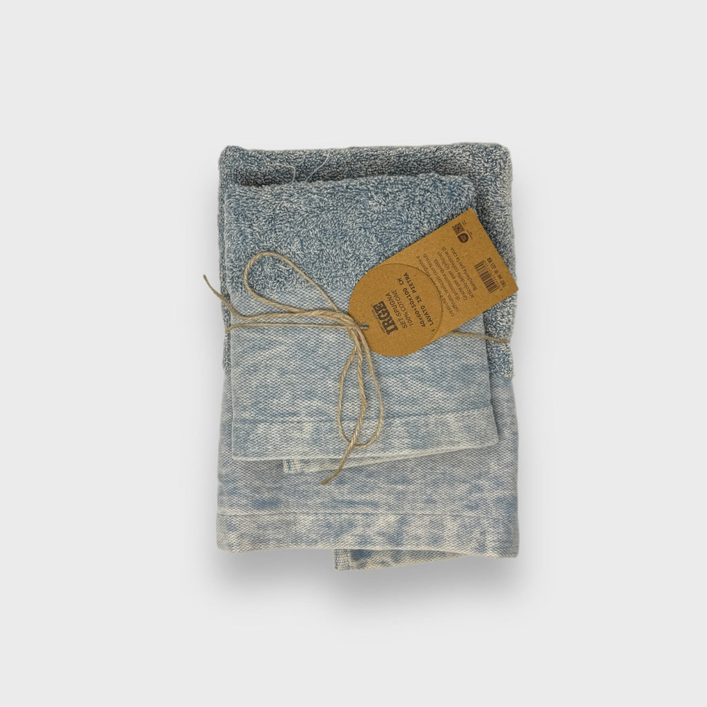 Irge - Set 1+1 Spugna Stone-washed 100% Cotone Effetto Slavato Art. 1+1