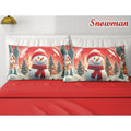 Irge Home Natale Coppia 2 Posti Stampa Digitale Natalizia Con 4 Federe In Cotone Art. Snowman