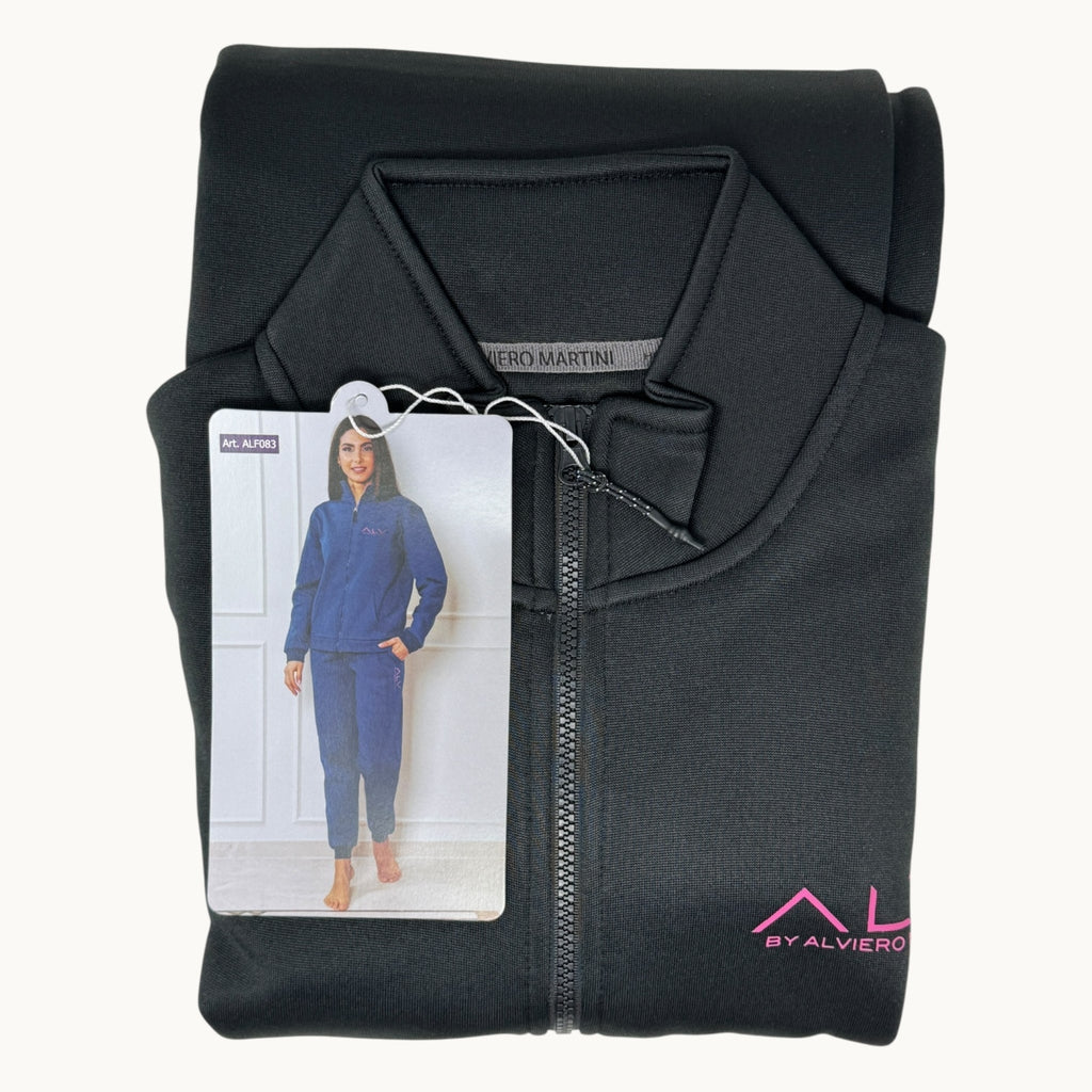 Alviero Martini - Tuta Donna Full Zip In Felpa Pantalone Con Tasche - Ricamata Art. Alf083