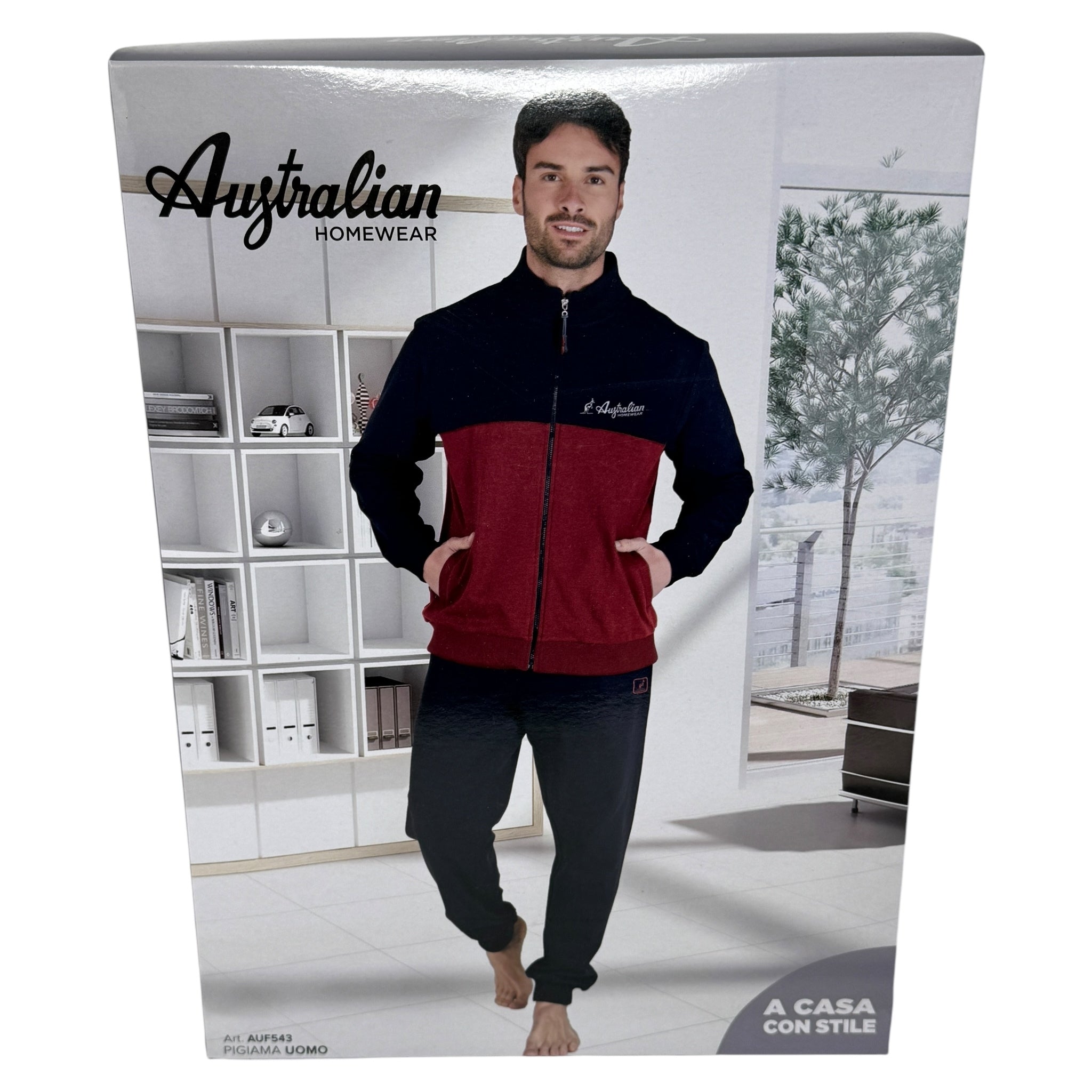 Australian - Tuta Uomo In Felpa Full Zip Con Tasche E Pantalone Con Polsino Art. Auf543