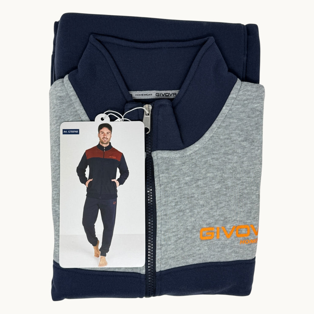 Givova - Tuta Uomo Full Zip In Felpa Di Poliestere - Pantaloni E Felpa Con Tasche E Con Logo Art G700fab