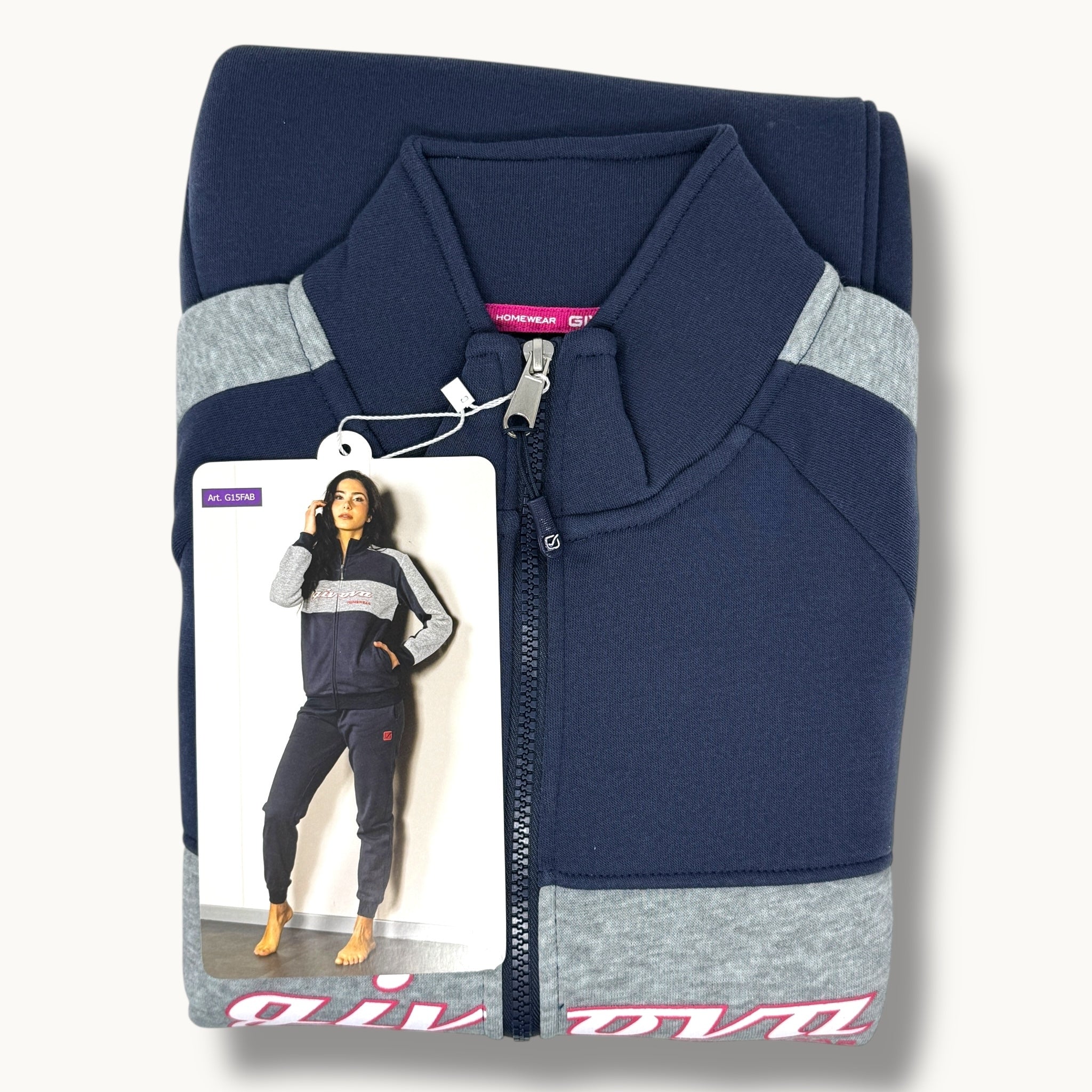 Givova Fitness Donna Tuta In Felpa Full Zip Pantalone Con Tasche E Coulisse Art. G15fab