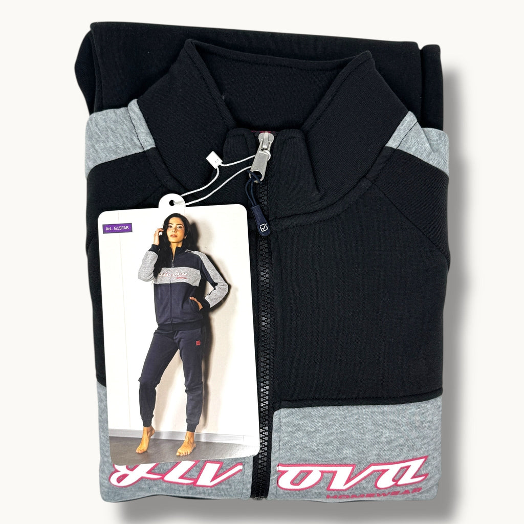 Givova Fitness Donna Tuta In Felpa Full Zip Pantalone Con Tasche E Coulisse Art. G15fab