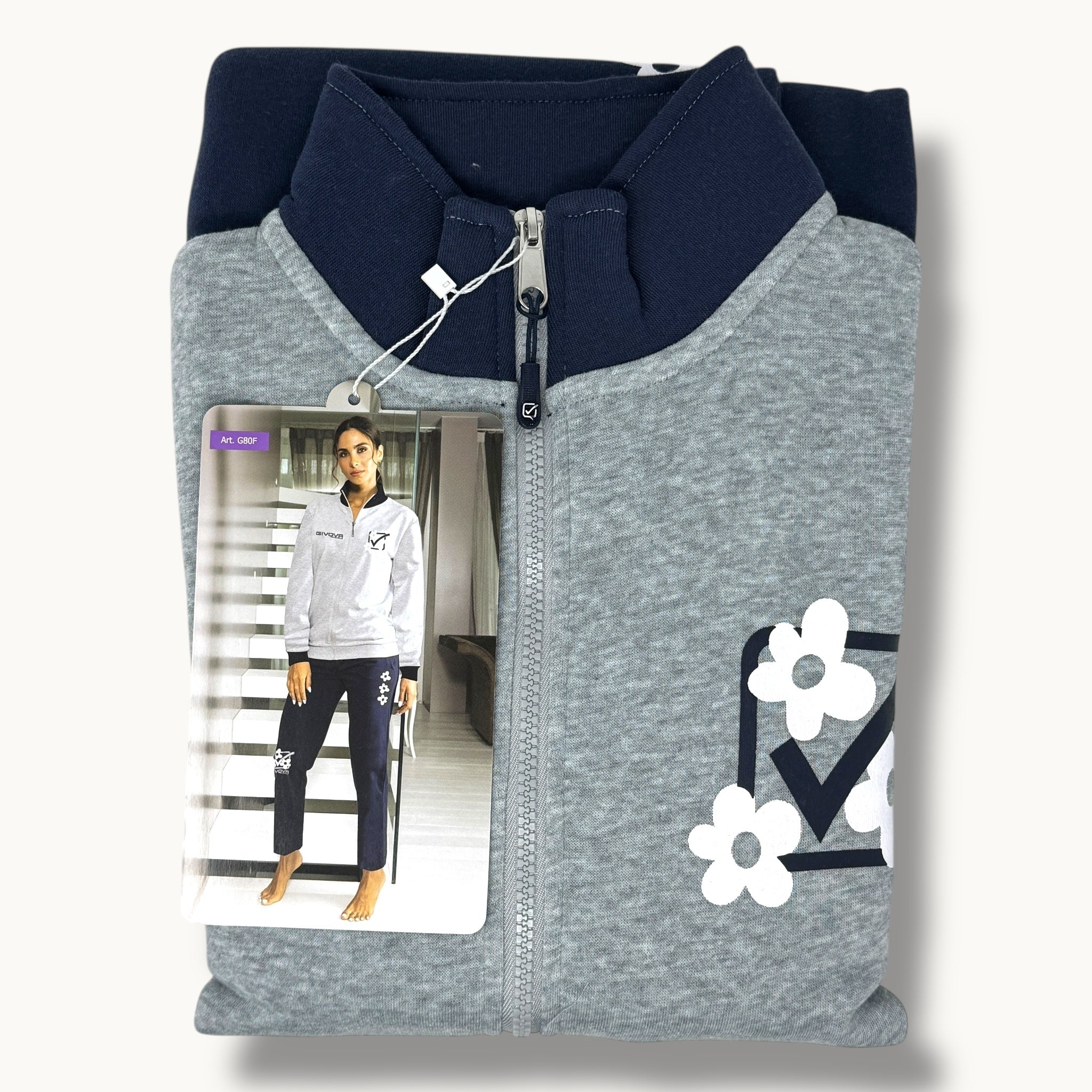 Givova Fitness Donna Tuta In Felpa Full Zip Pantalone Con Tasche (stampata)  Art. G80f