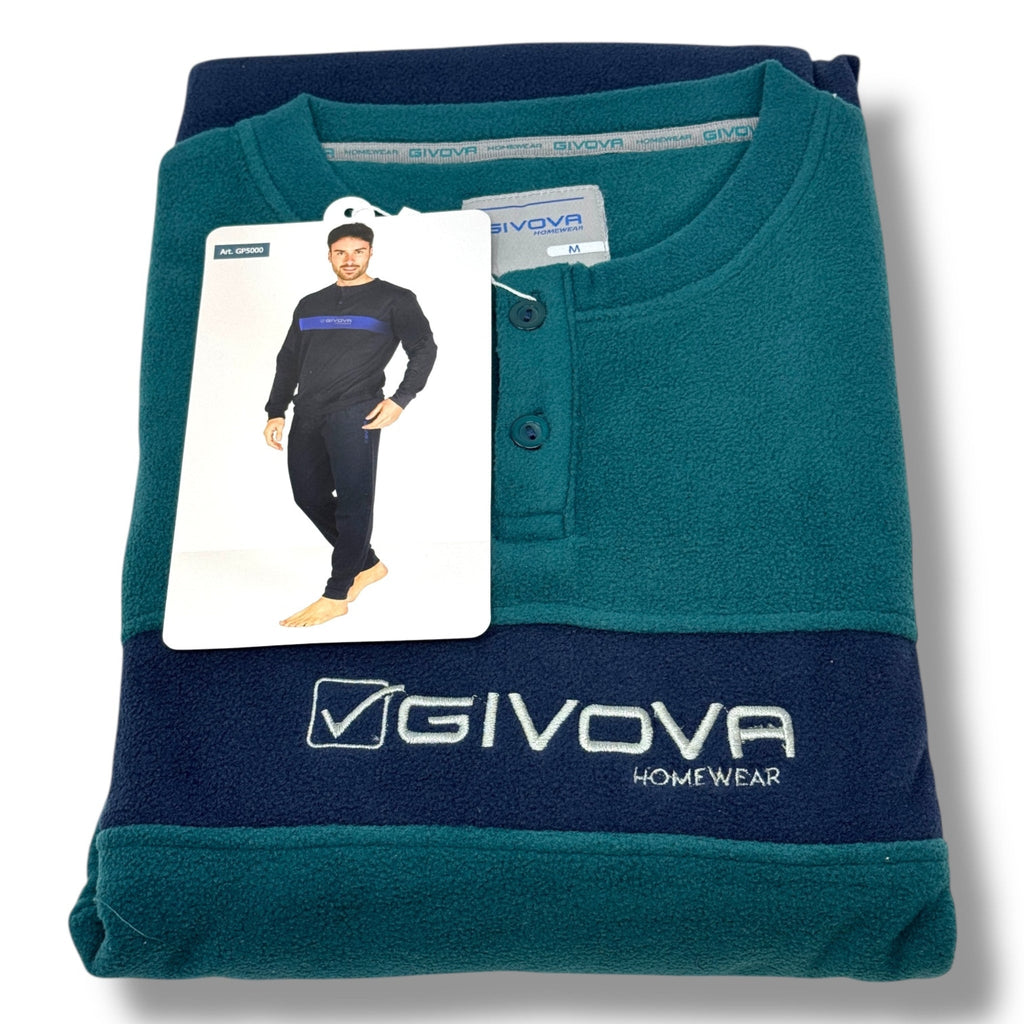 Givova Homewear Pigiama Uomo Micropile Con Logo Ricamato E Pantaloni Con Polsino Art. Gp5000