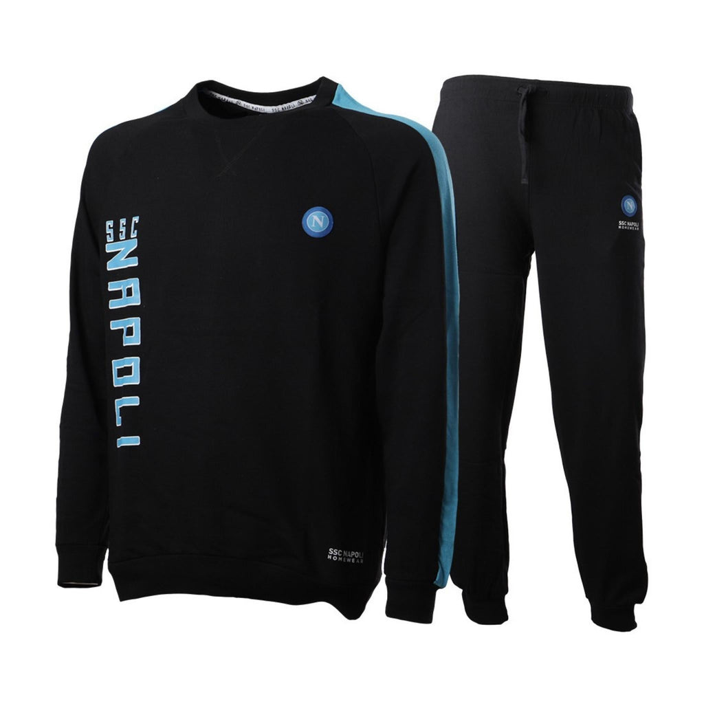 Ssc Napoli - Tuta Da Bambino Del Napoli In French Terry Con Elastico In Vita E Zip Intera  Art.ncf016zb