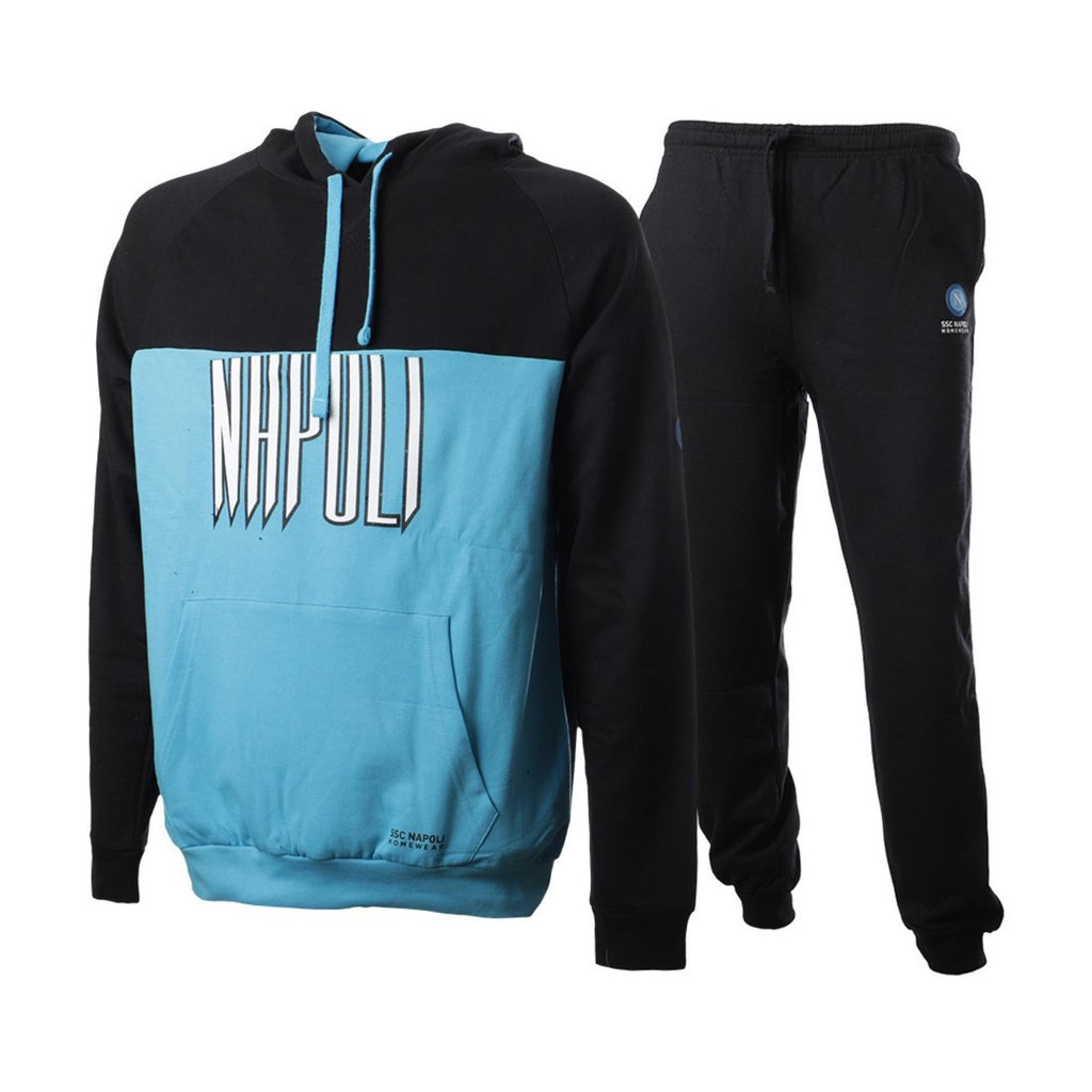 Ssc Napoli - Tuta Da Bambino Del Napoli In French Terry Con Elastico In Vita E Zip Intera  Art.ncf025zb
