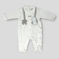 Pastello Tutina Lunga Jersey Neonato In Puro Cotone Con Ricamo  Art. Tj40aa2