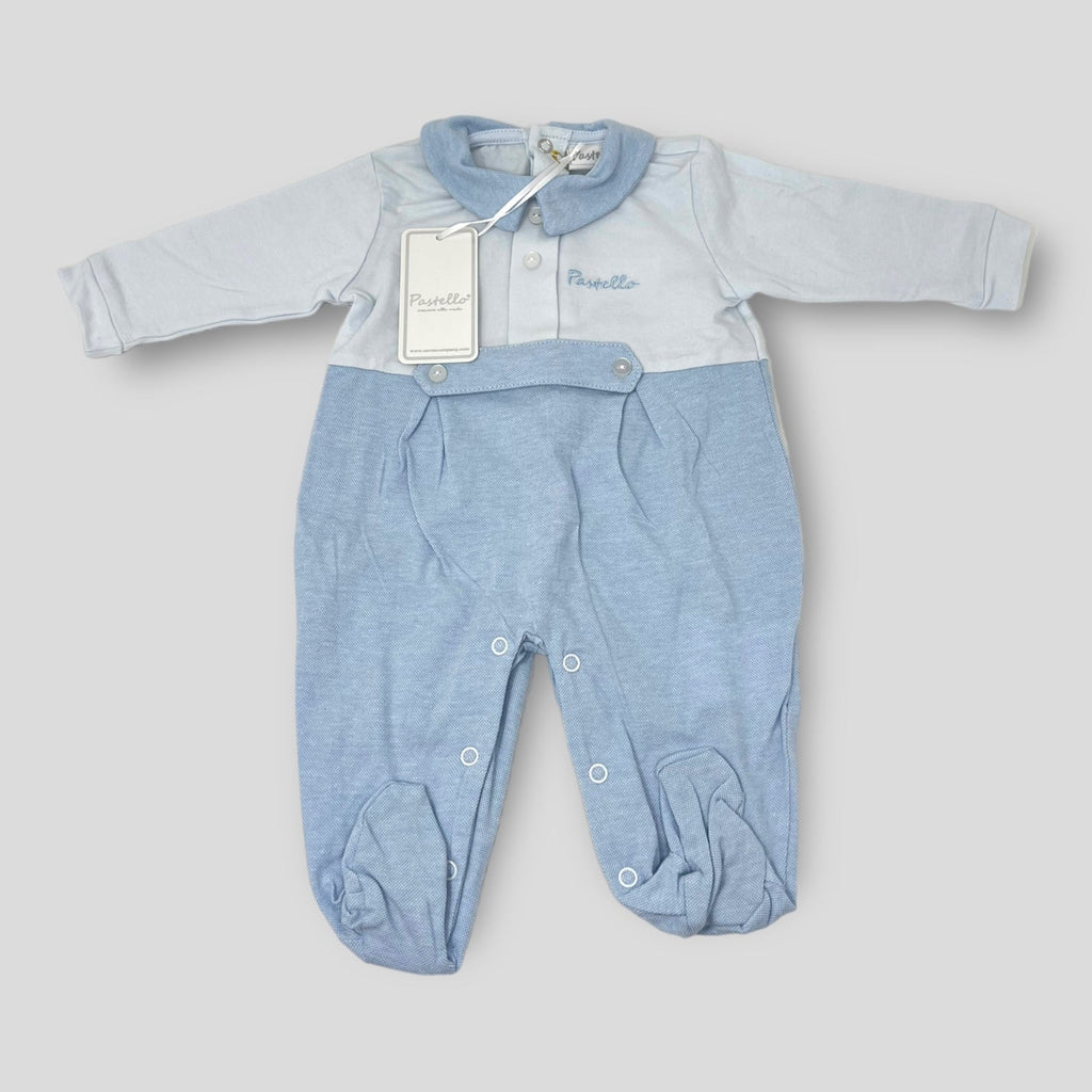 Pastello Tutina Lunga Jersey Neonato In Puro Cotone Con Ricamo  Art. Tj46aa