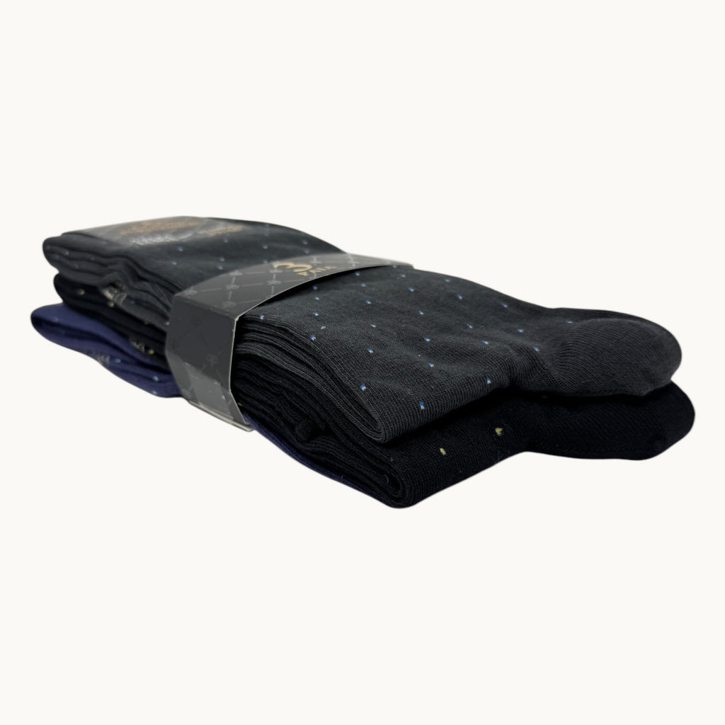 Egon Furstenberg - Pacco Da 3 Calze Uomo Lungo In Caldo Cotone 100% Fantasia (colori Assortiti) Ef84l