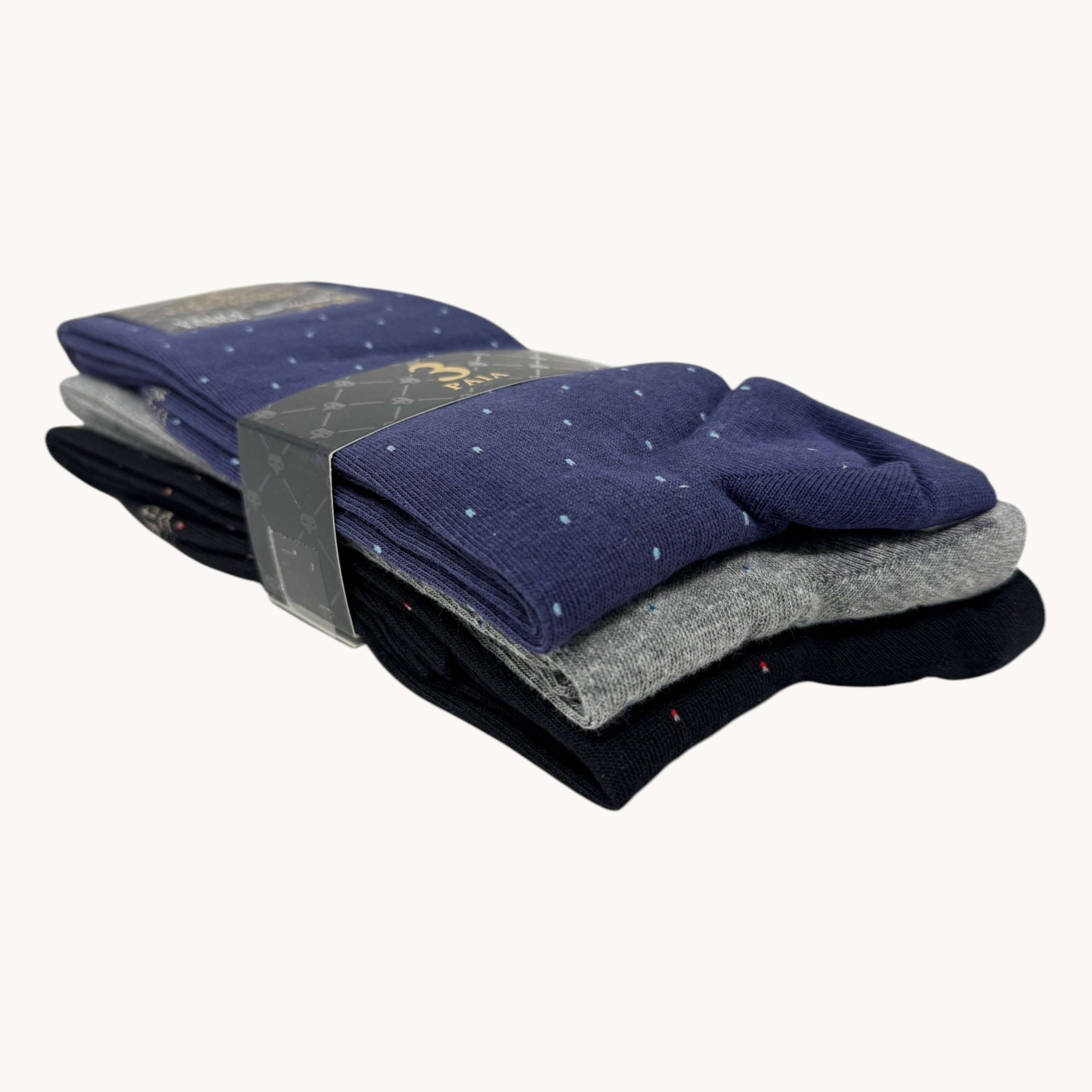 Egon Furstenberg - Pacco Da 3 Calze Uomo Lungo In Caldo Cotone 100% Fantasia (colori Assortiti) Ef84l