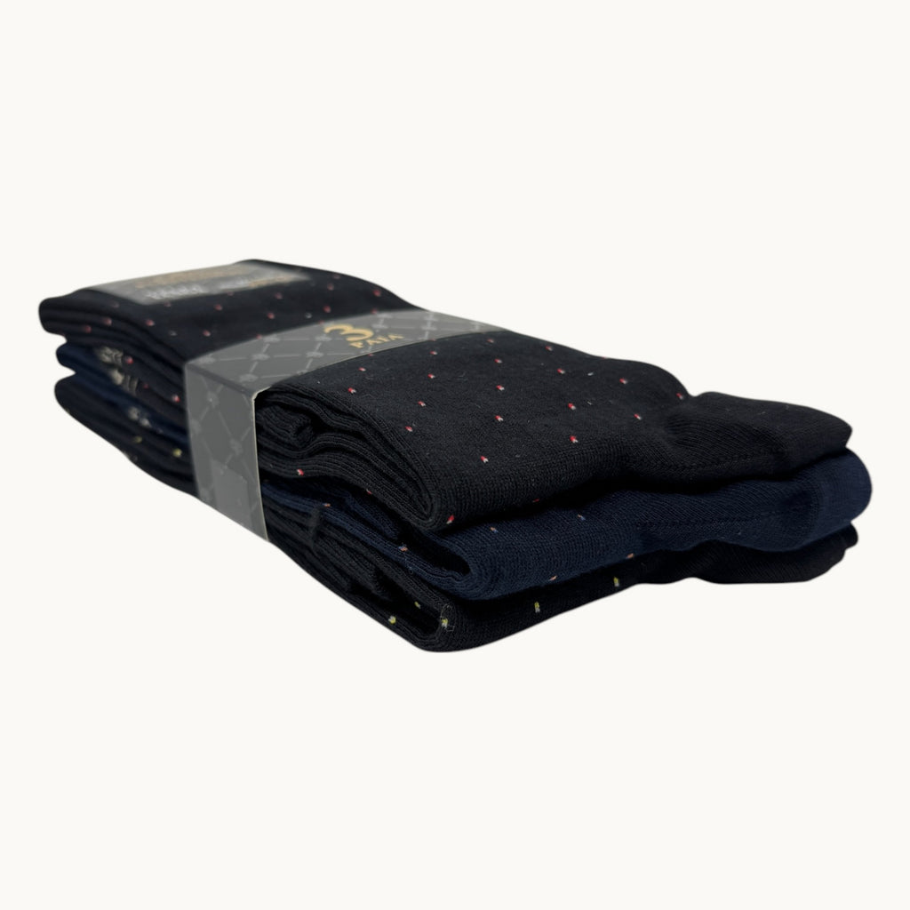 Egon Furstenberg - Pacco Da 3 Calze Uomo Lungo In Caldo Cotone 100% Fantasia (colori Assortiti) Ef84l