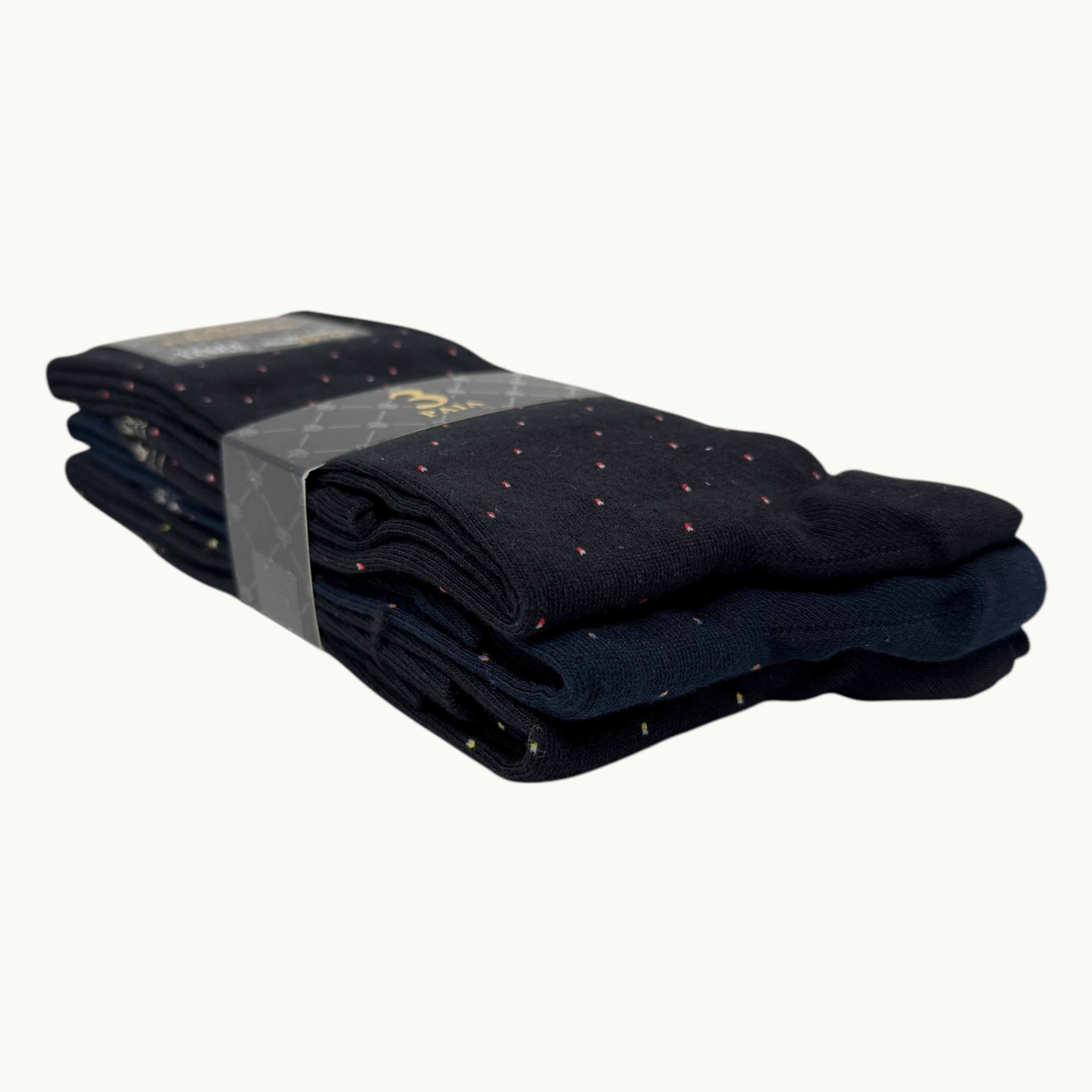Egon Furstenberg - Pacco Da 3 Calze Uomo Lungo In Caldo Cotone 100% Fantasia (colori Assortiti) Ef84l