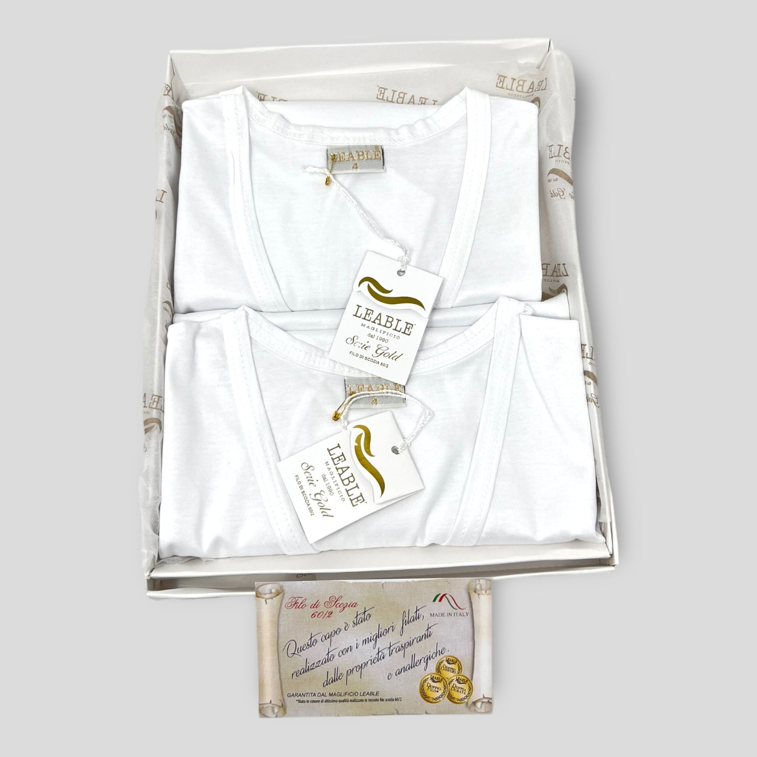 Leable Confezione 2 Pezzi Maglia Uomo Scollo Punta Mm In Filo Di Scozia Art. 6003