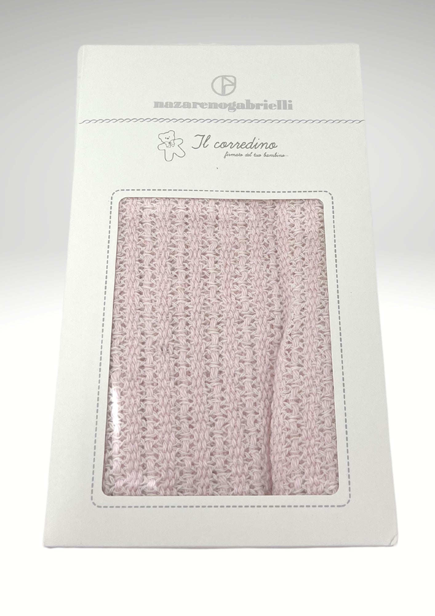 Nazareno Gabrielli - Copertina Carrozzina In Filo Tinta Unita  Cielo Rosa Grigio Ng497