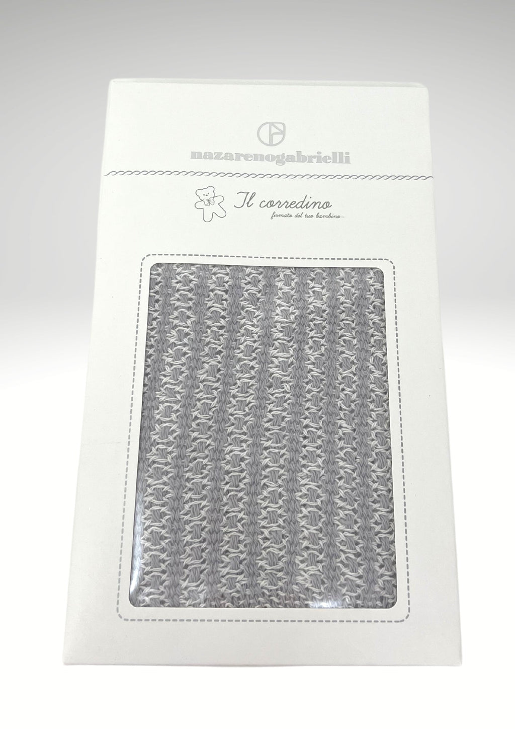 Nazareno Gabrielli - Copertina Carrozzina In Filo Tinta Unita  Cielo Rosa Grigio Ng497